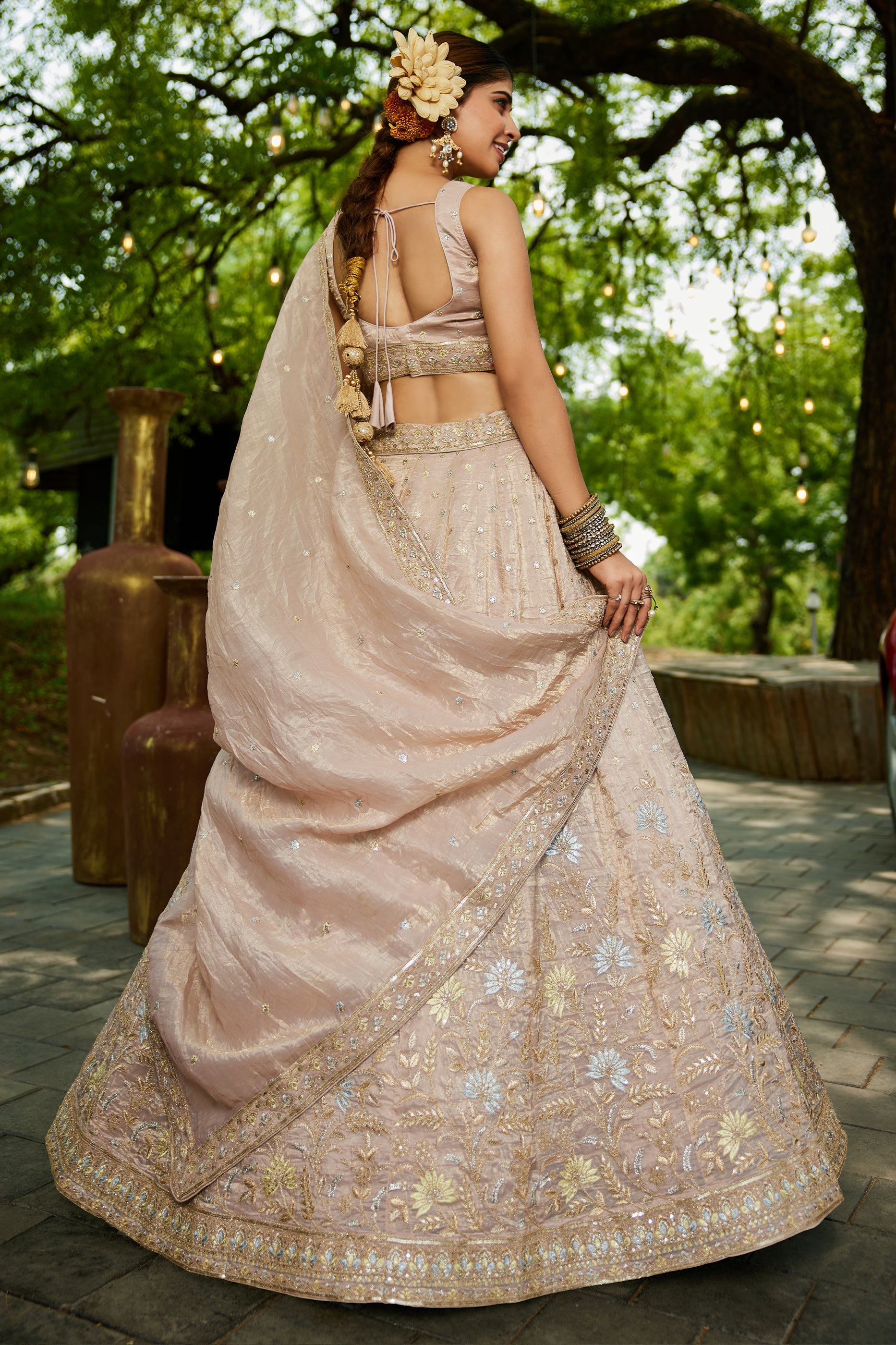 Mauve Readymade Embroidered Tissue Silk Lehenga-SAR10071_3_SareeButa.com