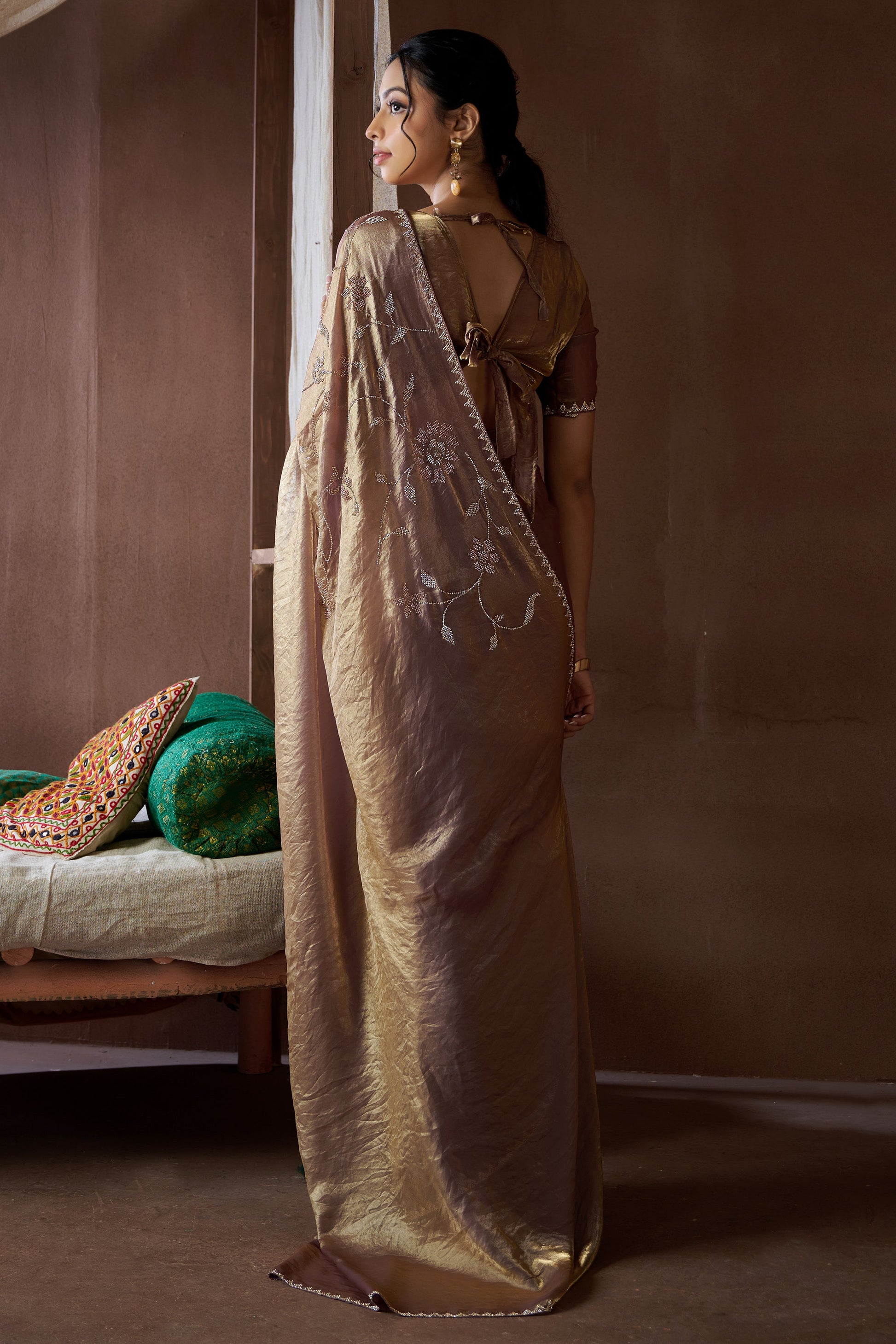 Mauve Stone Work Satin Silk Saree-ZB134204_4_SareeButa.com