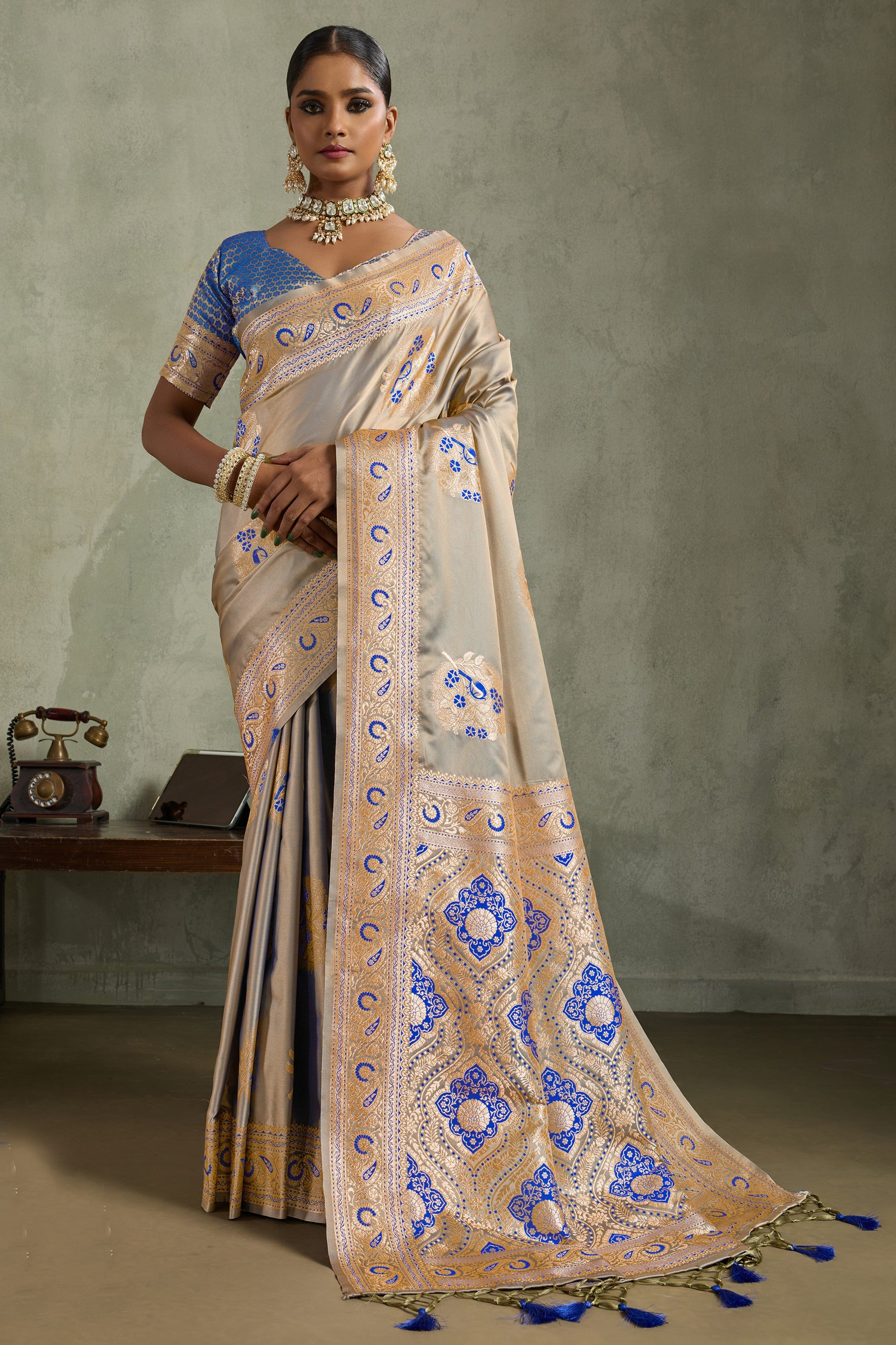 Mauve Woven Satin Silk Banarasi Saree-SAR11808_1_SareeButa.com