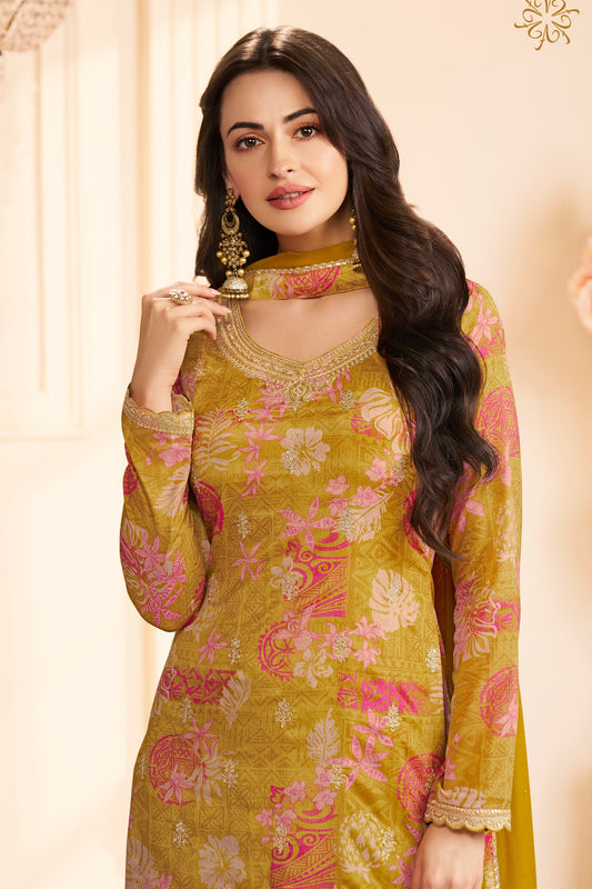 Mehendi Green Embroidered Chinon Suit-SAR11510_2_SareeButa.com