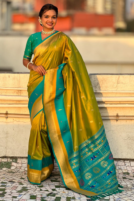 Mehendi Green Paithani Saree-ZB134845_1_SareeButa.com