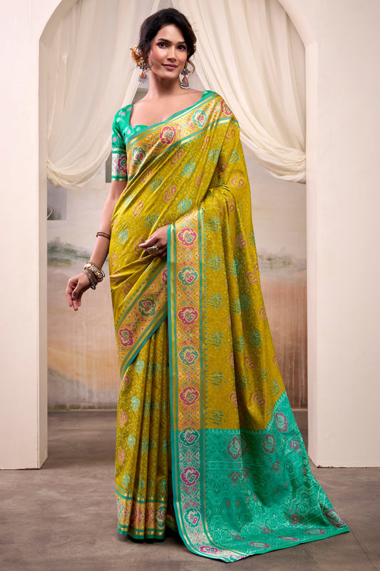 Mehendi Green Woven Patola Silk Saree-SAR10021_1_SareeButa.com