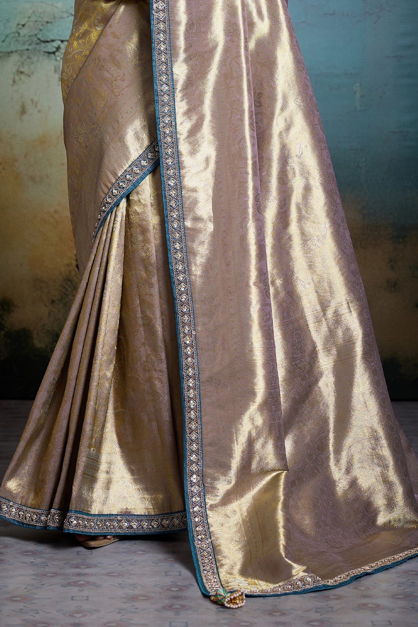 Metalic Grey Woven Tissue Banarasi Saree-SAR12819_6_SareeButa.com
