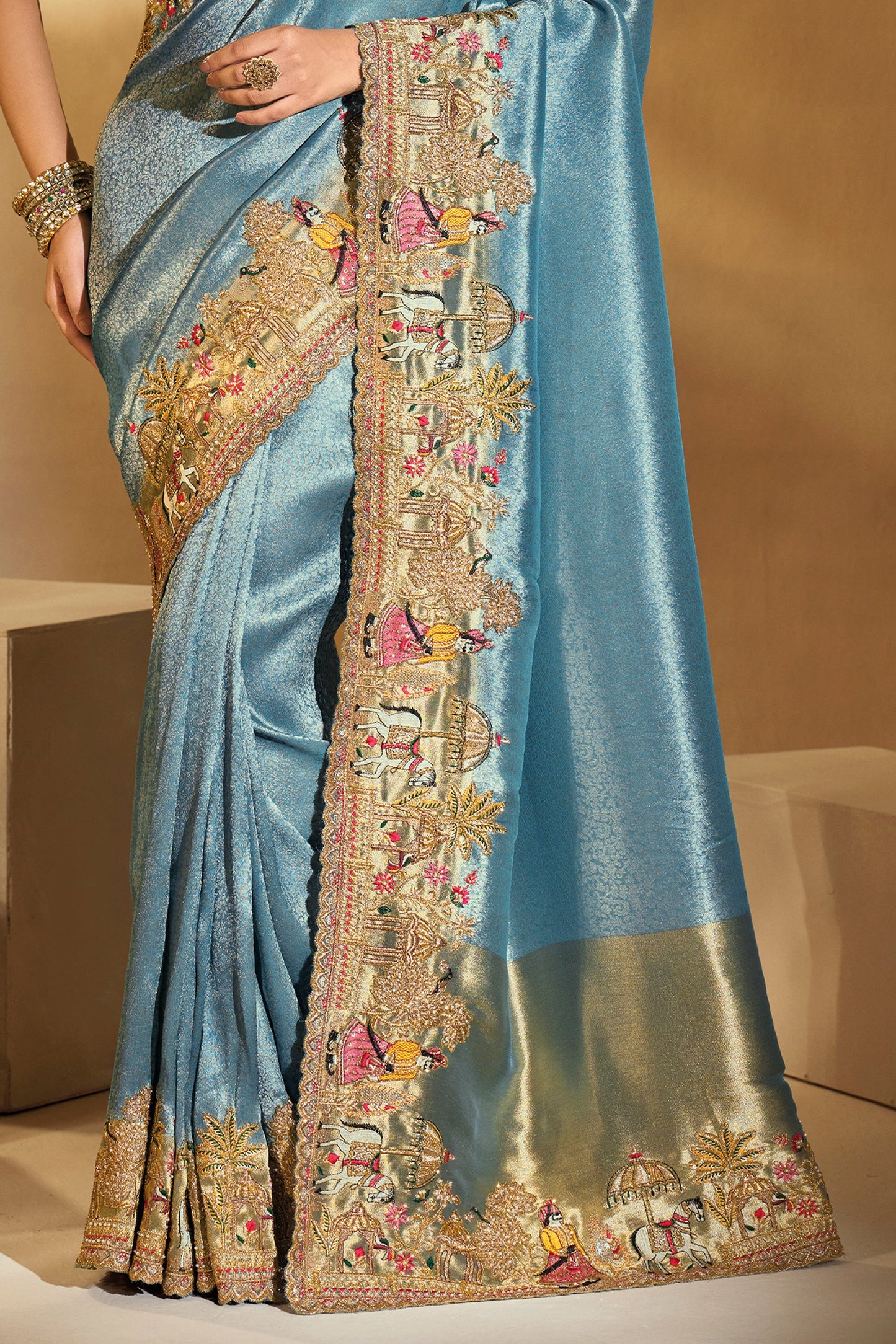 Metallic Blue Embroidered Woven Silk Saree-SAR10615_5_SareeButa.com