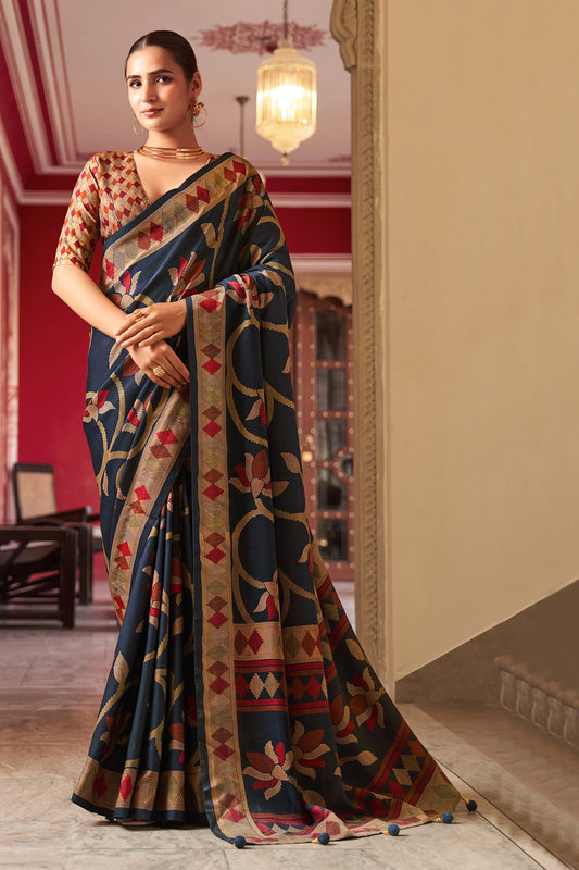 Midnight Blue Silk Saree-SAR11326_1_SareeButa.com