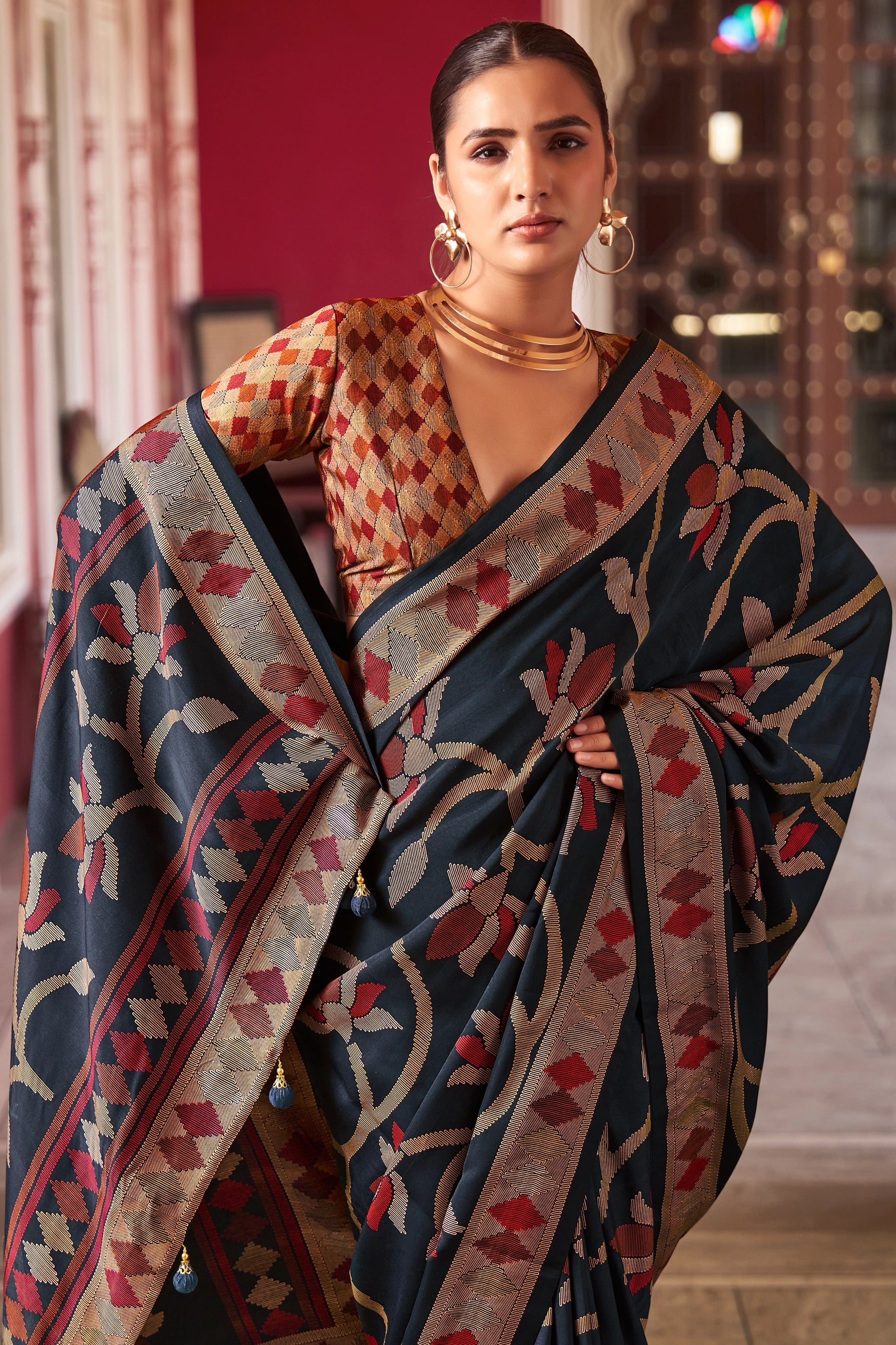 Midnight Blue Silk Saree-SAR11326_2_SareeButa.com