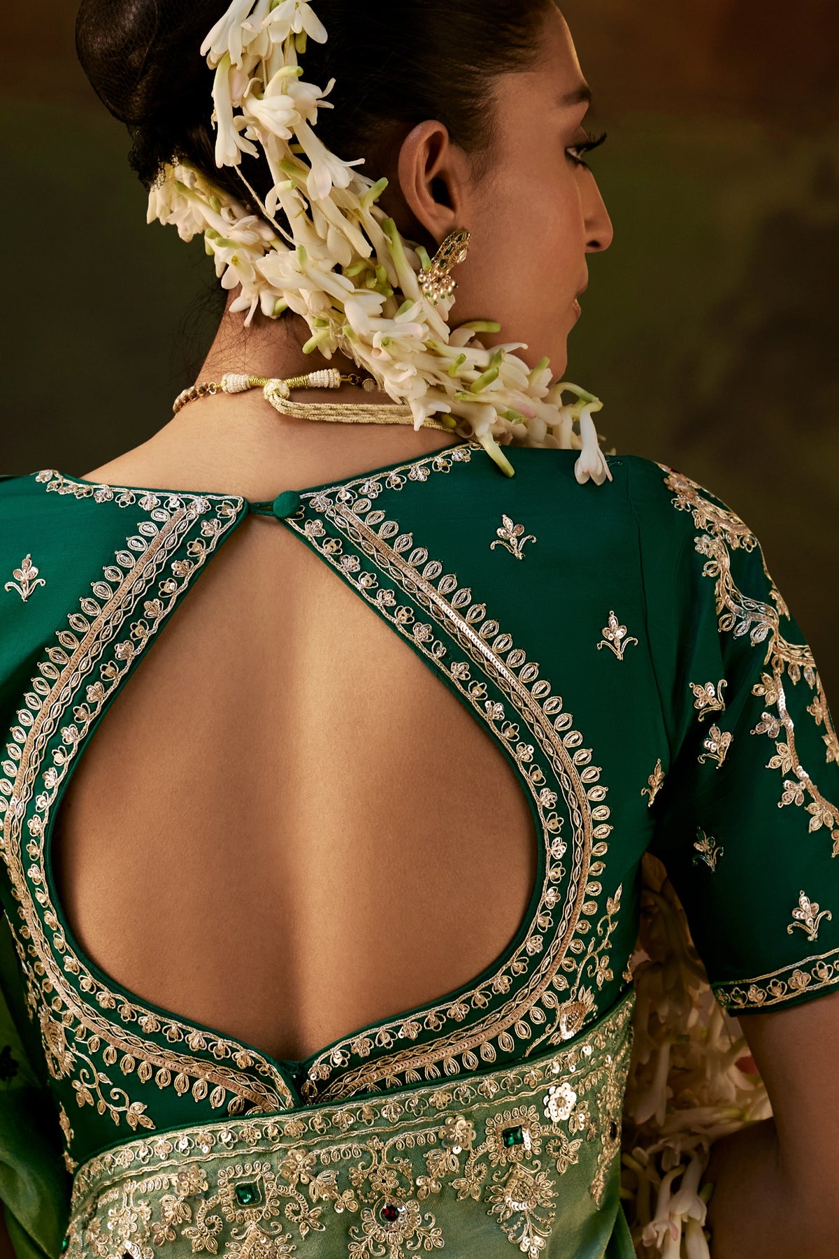 Mint Green Embroidered Viscose Tissue Saree-SAR13247_3_SareeButa.com