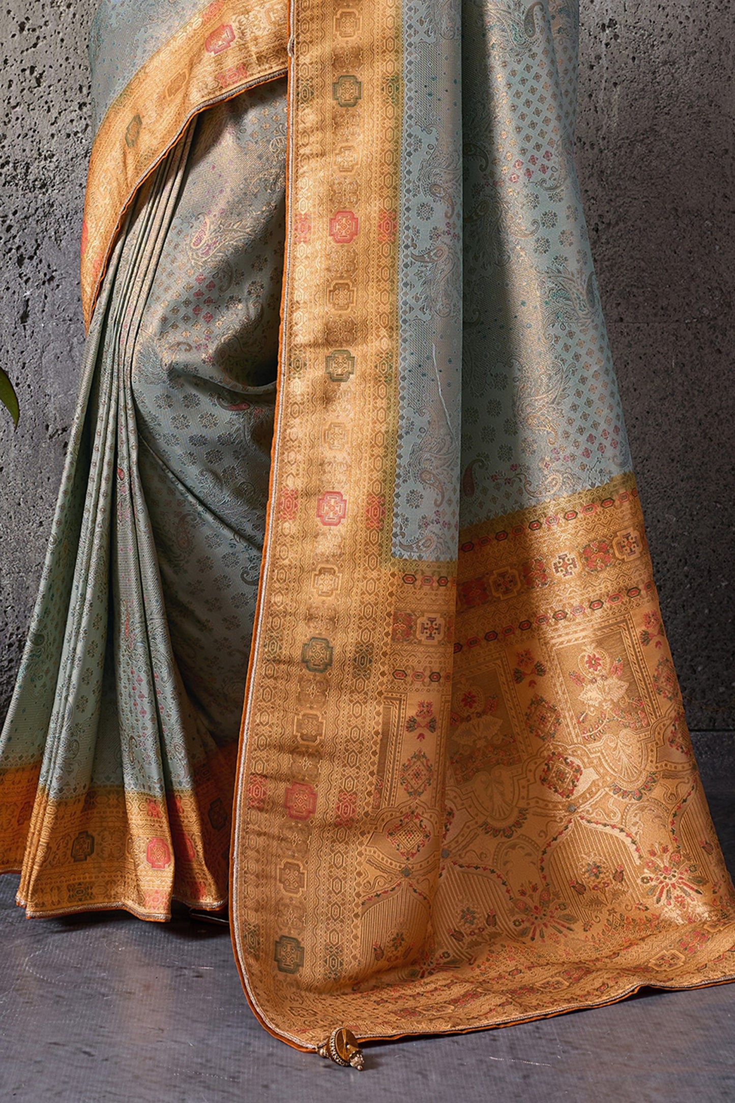 Mint Green Woven Kanjivaram Silk Saree-SAR12557_5_SareeButa.com