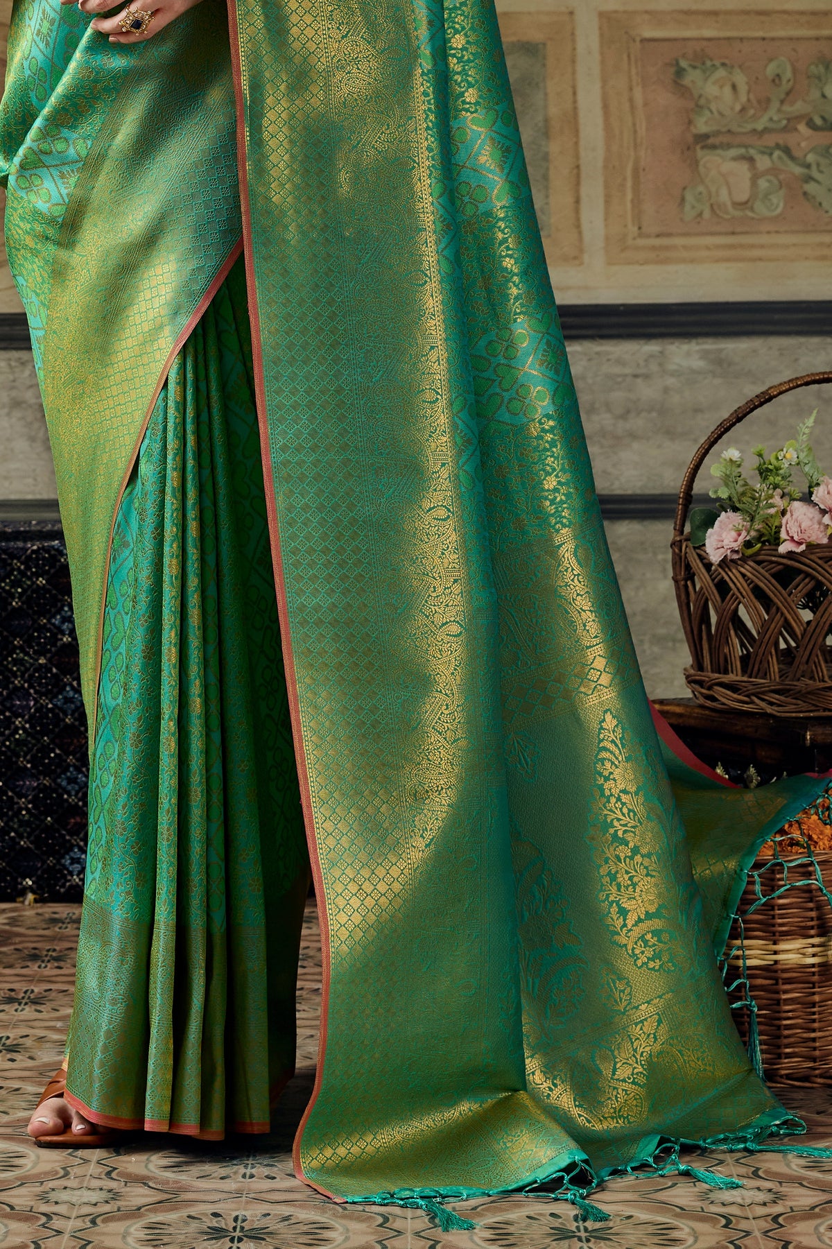 Mint Green Woven Silk Saree-SAR12915_6_SareeButa.com