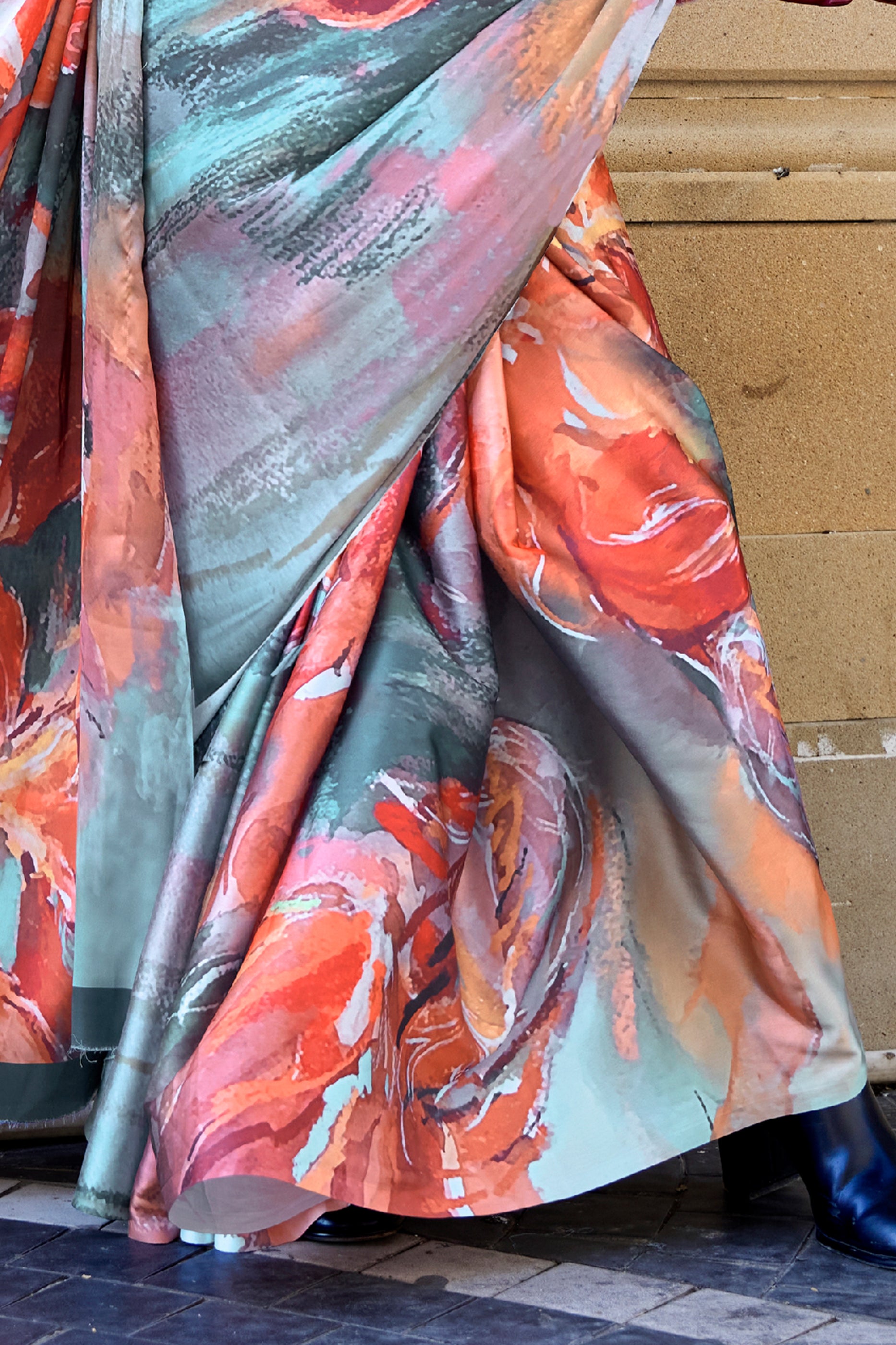 Multi Grey Digital Print Satin Saree-SAR12389_4_SareeButa.com