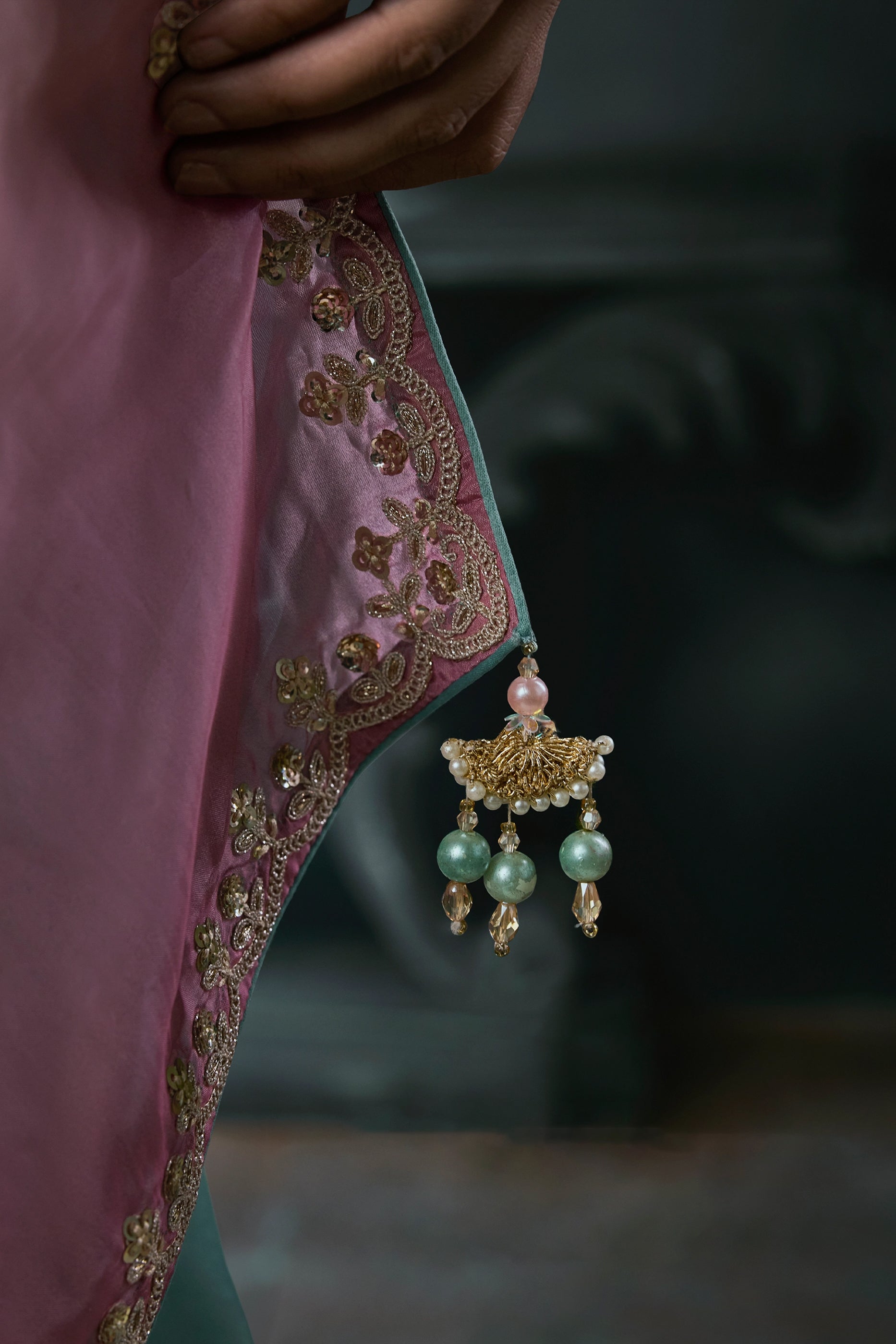 Multi Grey Embroidered Tissue Organza Saree-SAR13105_4_SareeButa.com