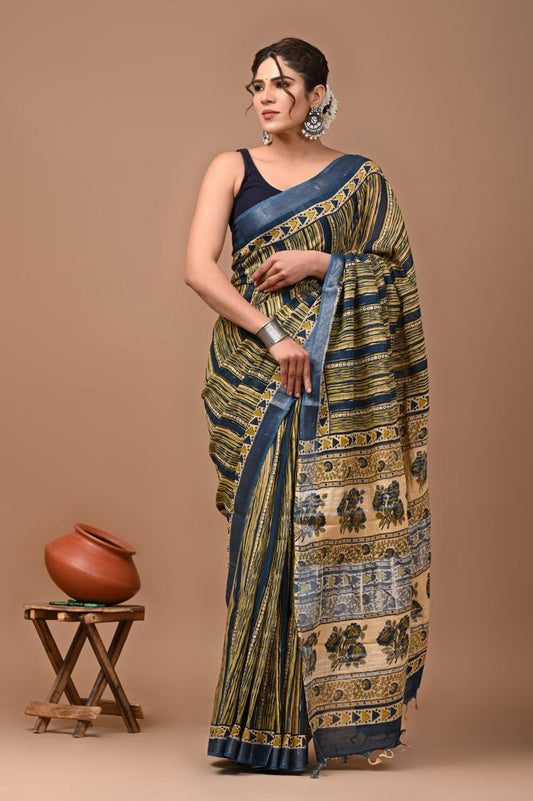 multi-handblock-print-cotton-linen-saree-zb132550_1_SareeButa.com