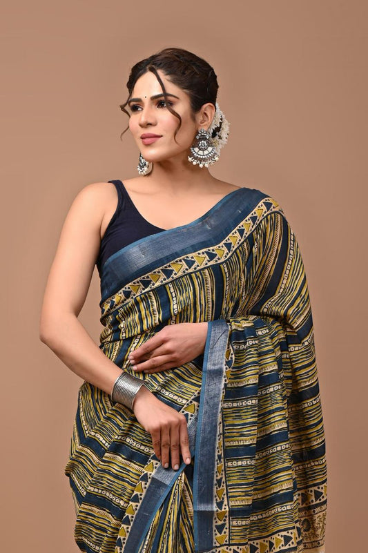 multi-handblock-print-cotton-linen-saree-zb132550_2_SareeButa.com