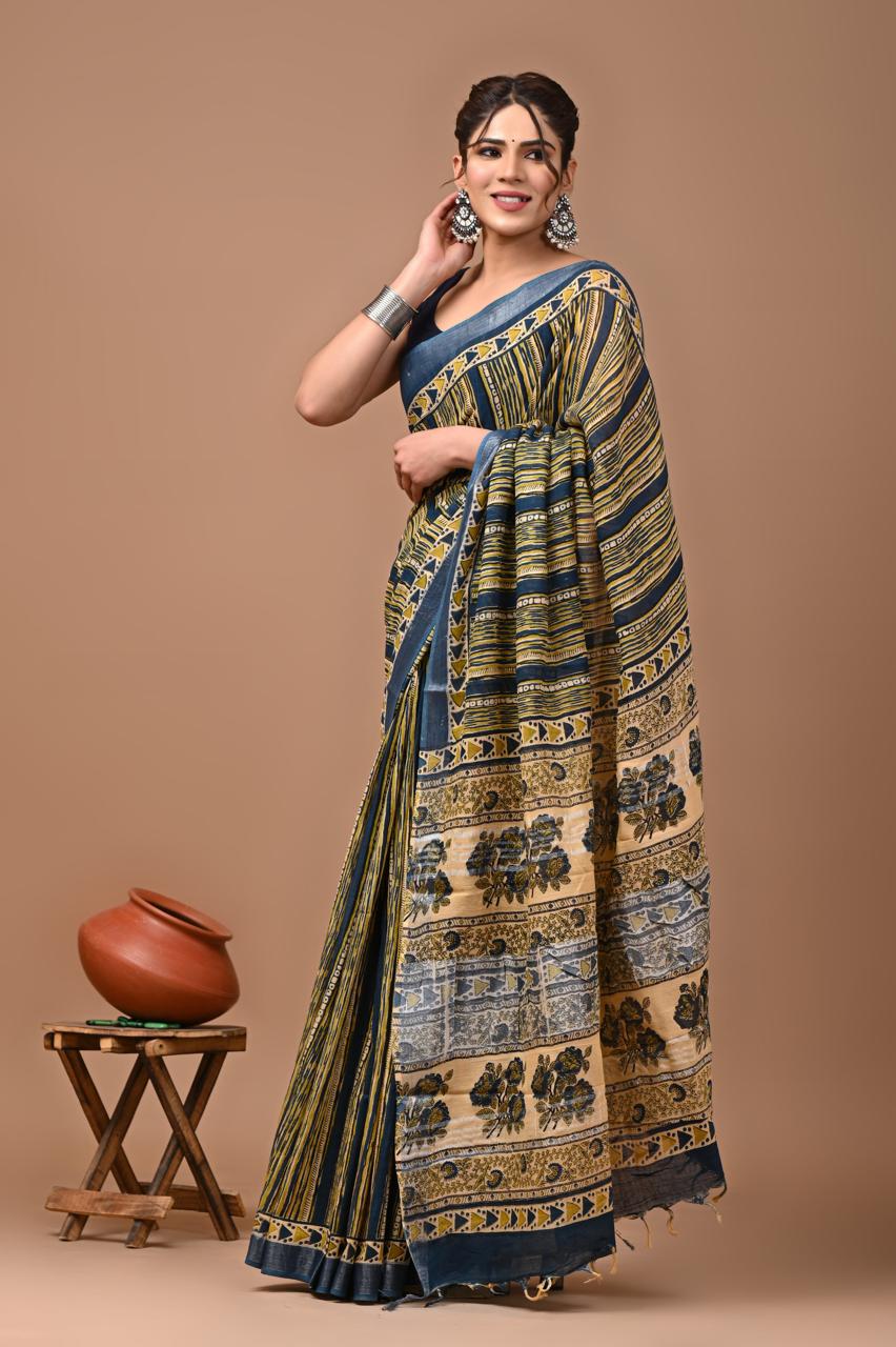 multi-handblock-print-cotton-linen-saree-zb132550_3_SareeButa.com