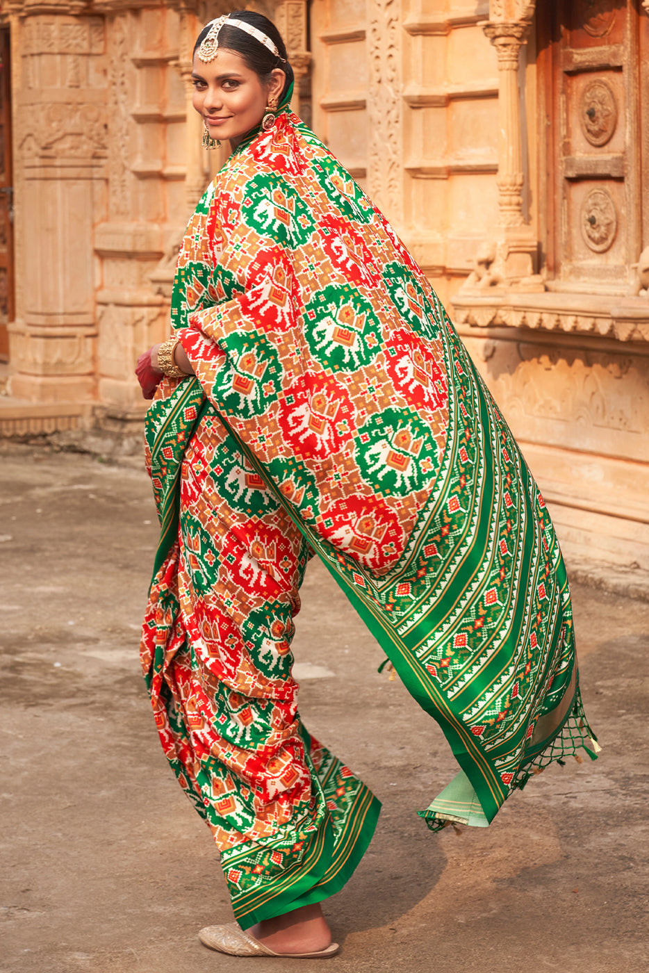 Multi Printed Patola Silk Saree-ZB133622_3_SareeButa.com