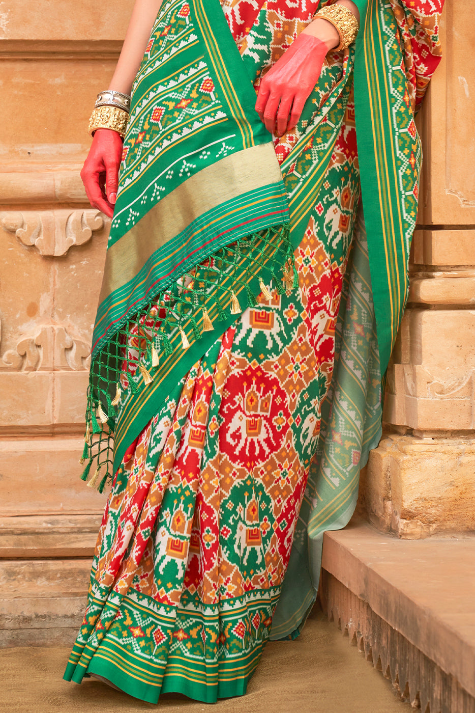 Multi Printed Patola Silk Saree-ZB133622_4_SareeButa.com