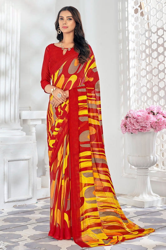 yellow-printed-chiffon-saree-zb131641_1_SareeButa.com