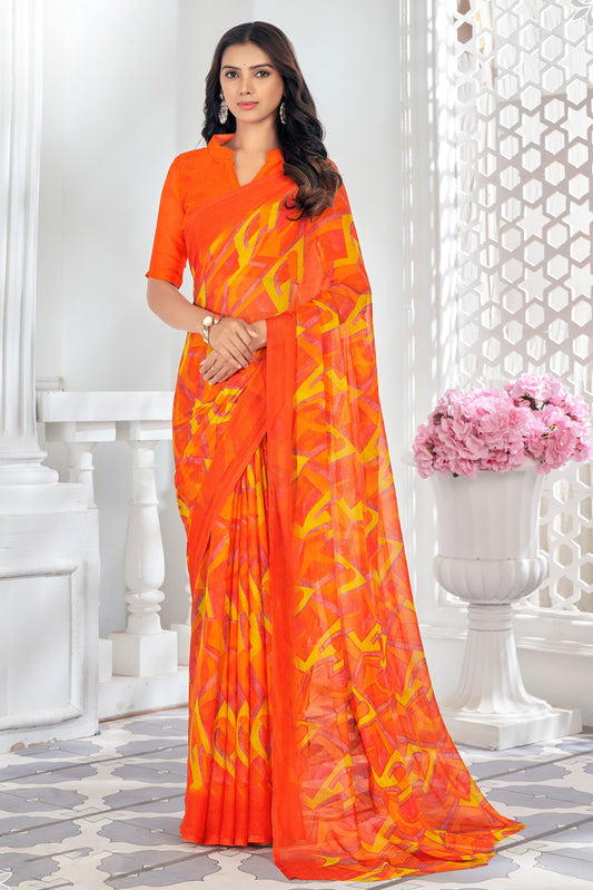 orange-printed-chiffon-saree-zb131643_1_SareeButa.com
