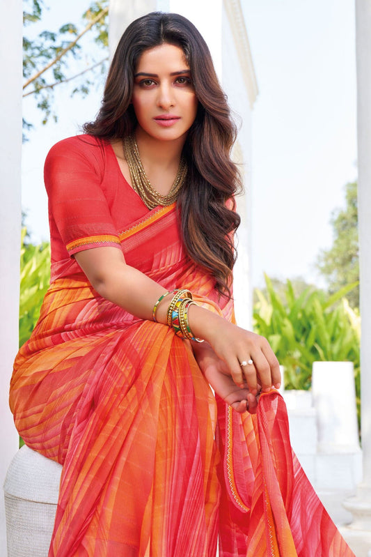 Multicolor Printed Georgette Saree-ZB133236_2_SareeButa.com