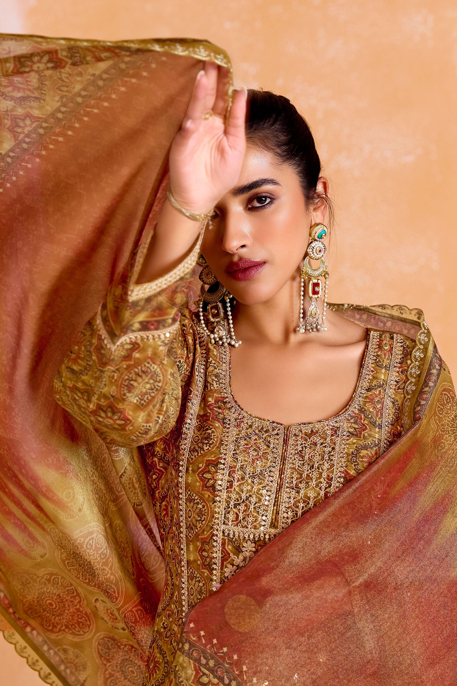 Multicolor Unstitched Embroidered Muslin Suit-SS198_4_SareeButa.com