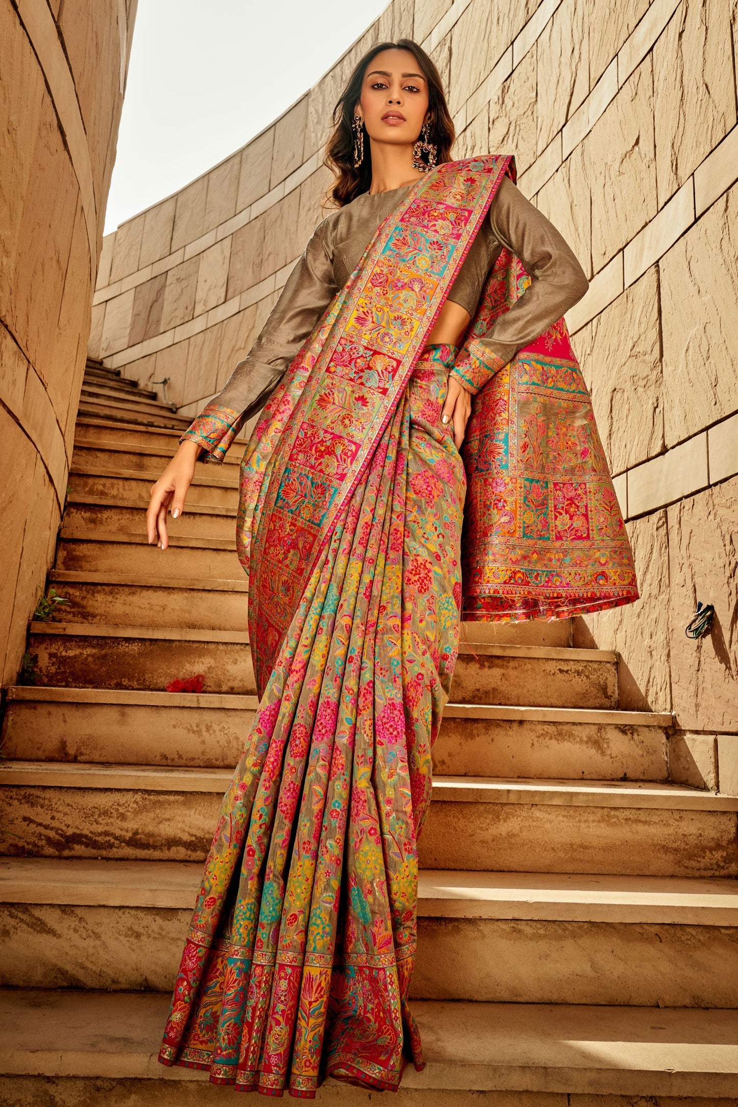 multicolor-woven-jamewar-kashmiri-silk-saree-zb130895_1_SareeButa.com