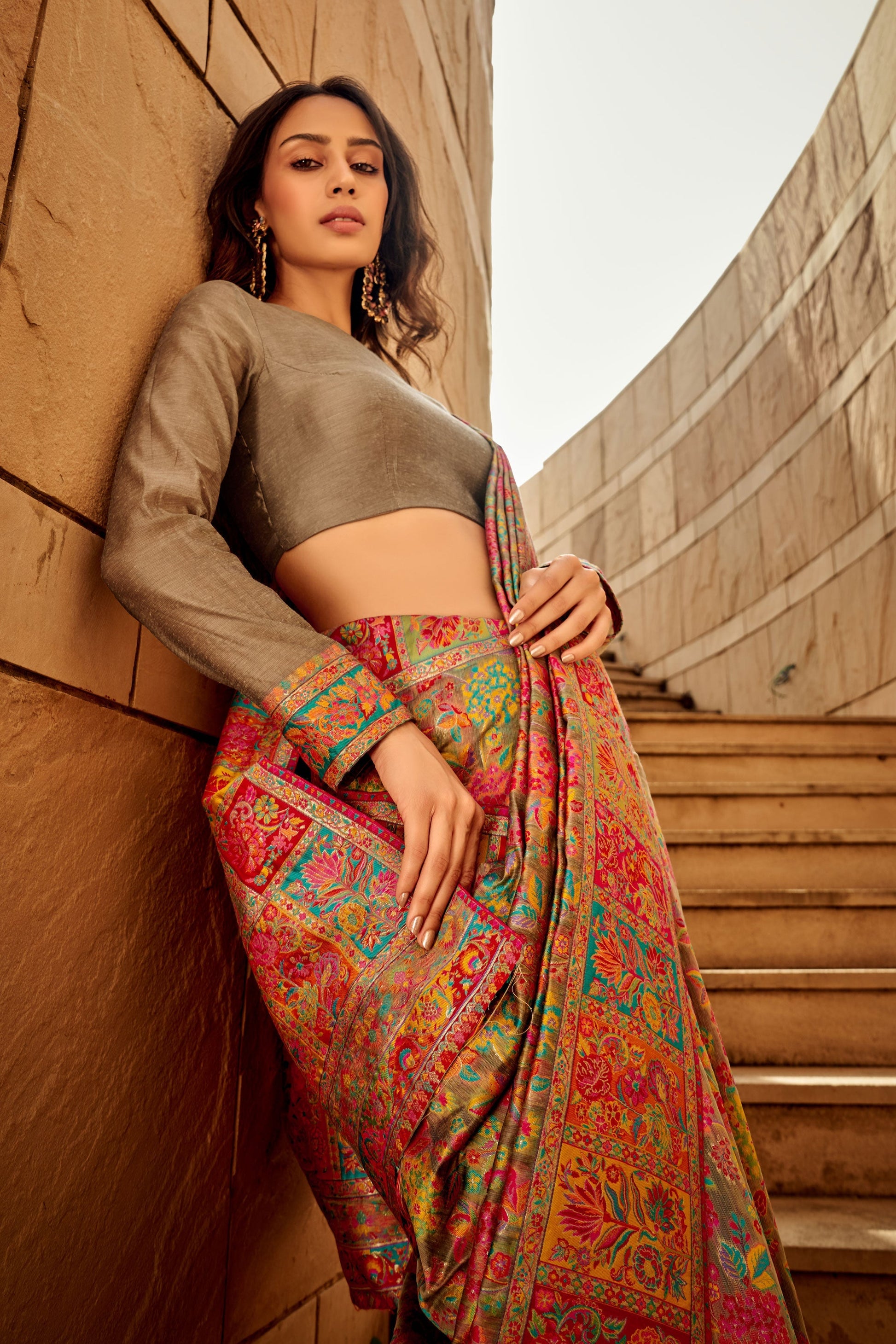 multicolor-woven-jamewar-kashmiri-silk-saree-zb130895_2_SareeButa.com