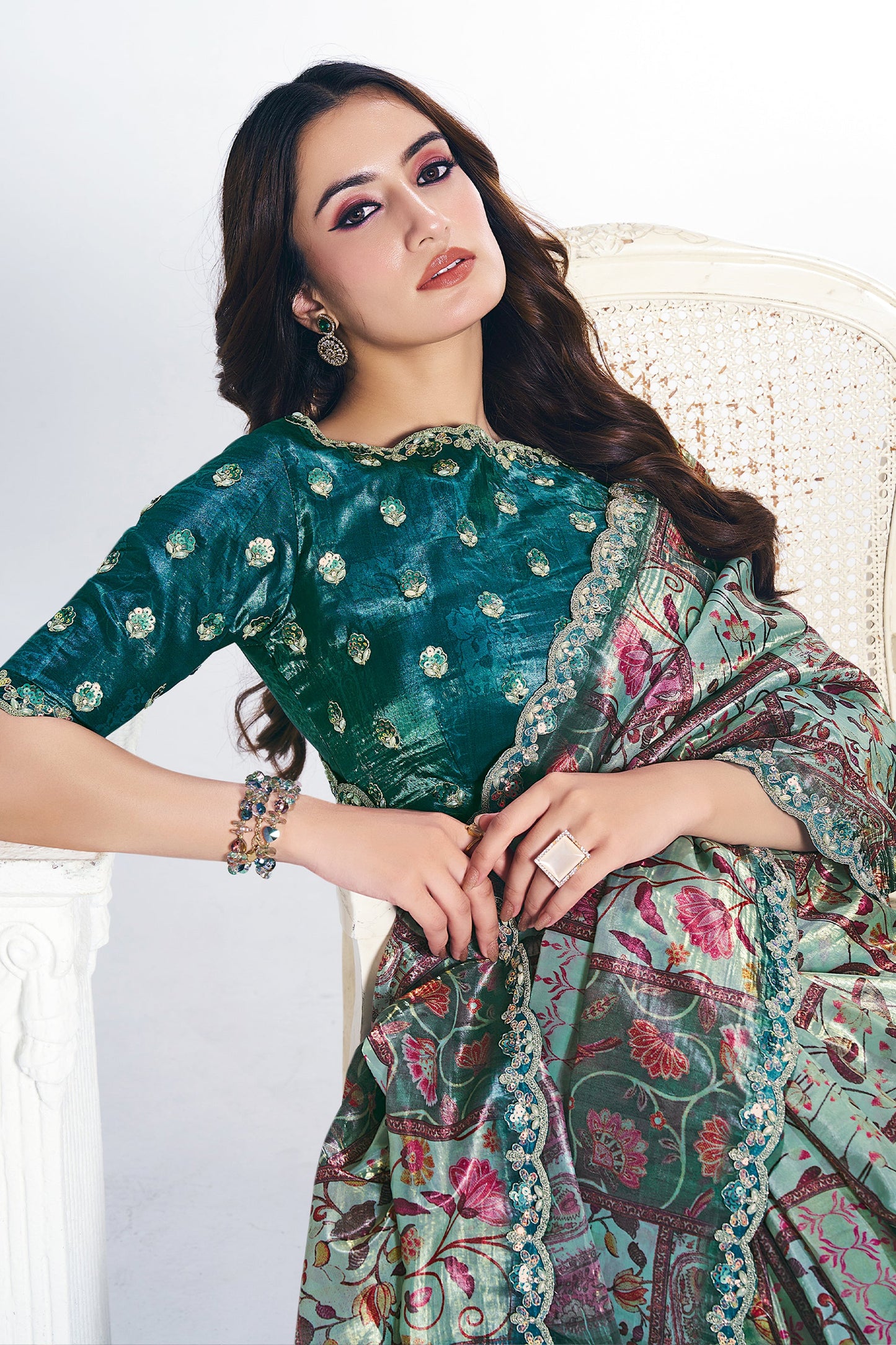 Multicolor Digital Printed Paper Silk Saree-SAR10270_2_SareeButa.com