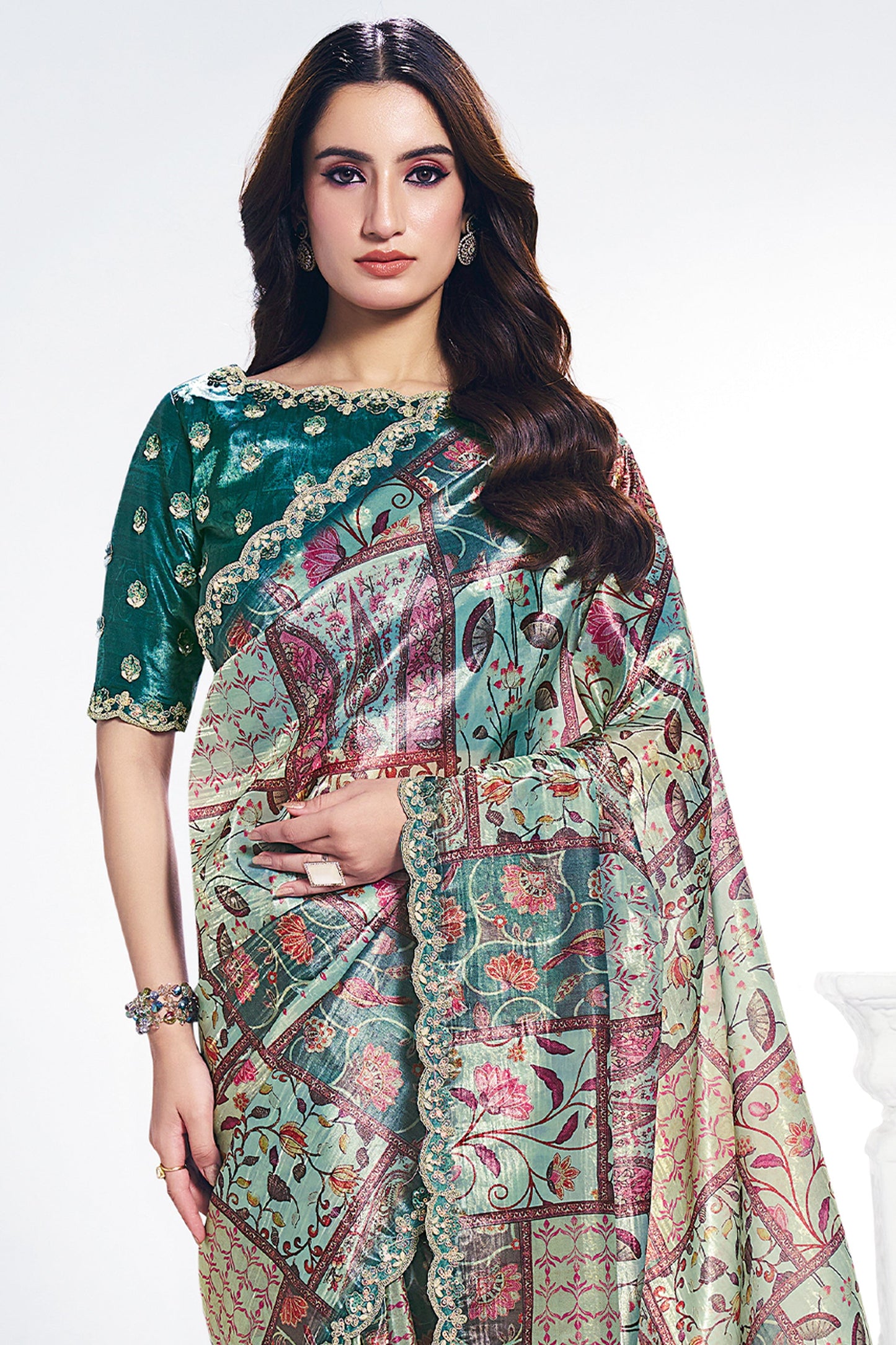 Multicolor Digital Printed Paper Silk Saree-SAR10270_3_SareeButa.com
