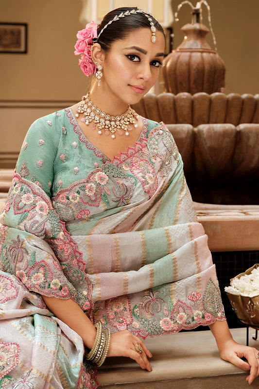 Multicolor Embroidered Jacquard Viscose Silk Saree-SAR10372_2_SareeButa.com