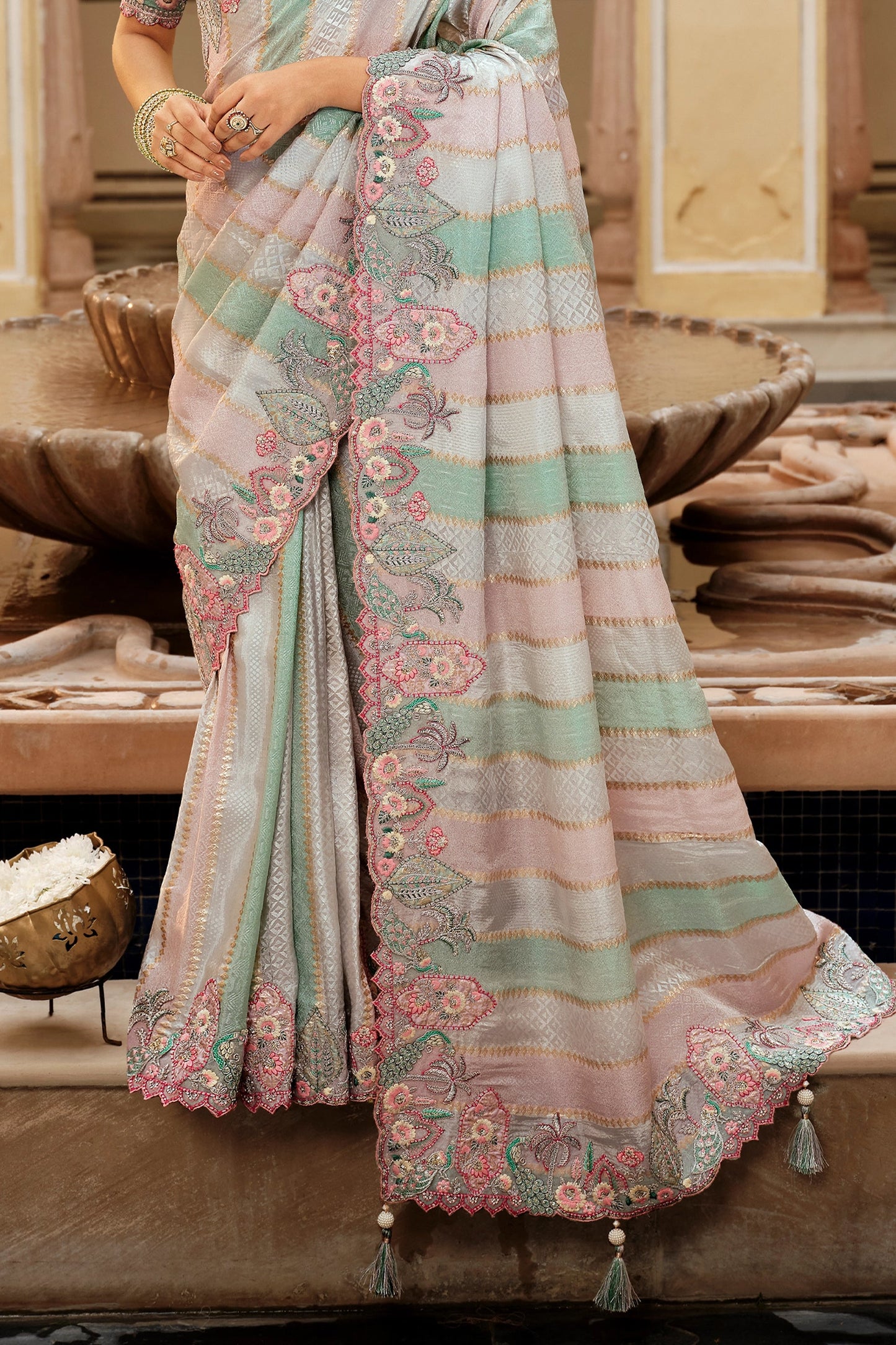 Multicolor Embroidered Jacquard Viscose Silk Saree-SAR10372_5_SareeButa.com