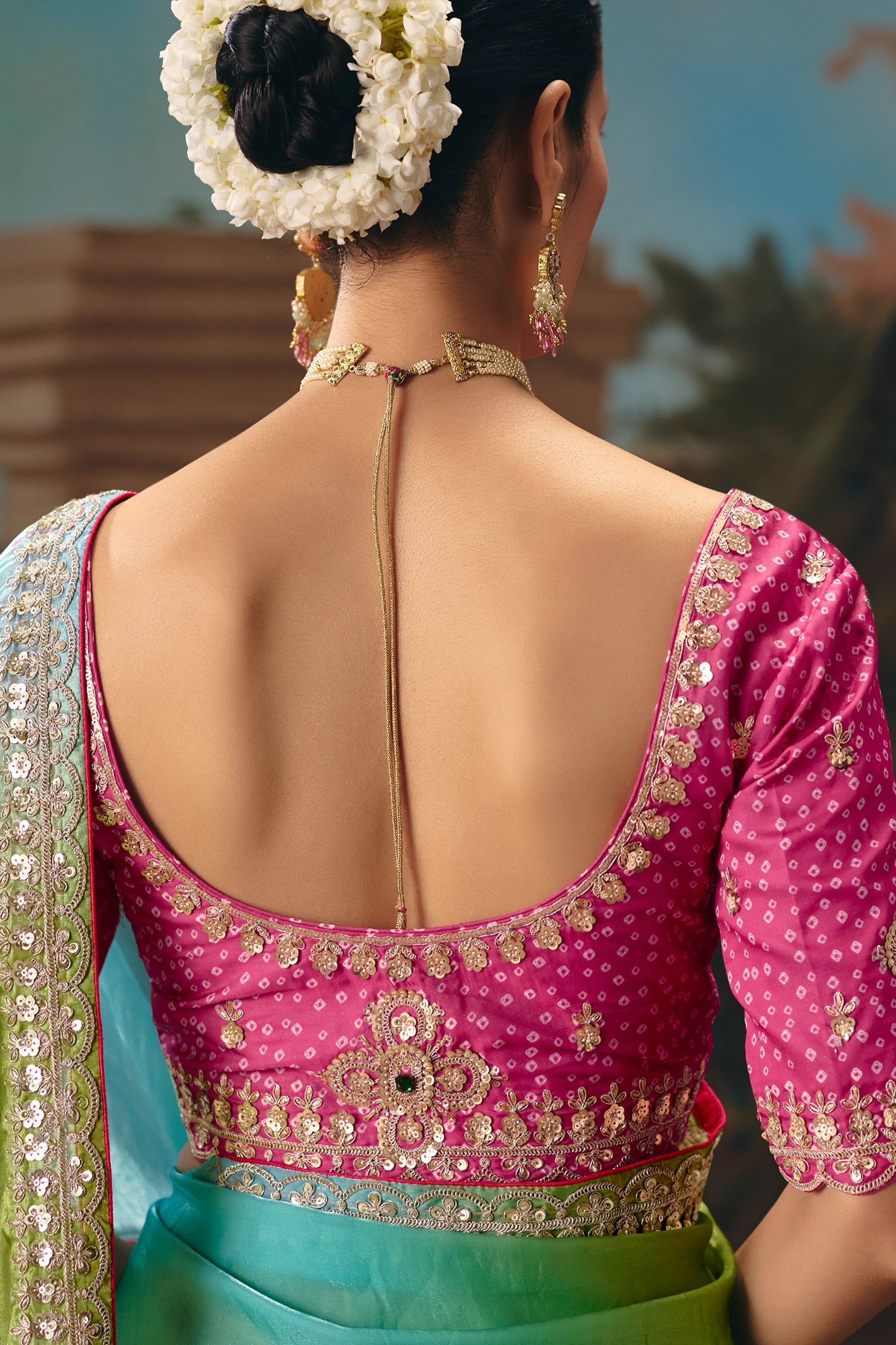 Multicolor Embroidered Organza Saree-SAR12029_4_SareeButa.com