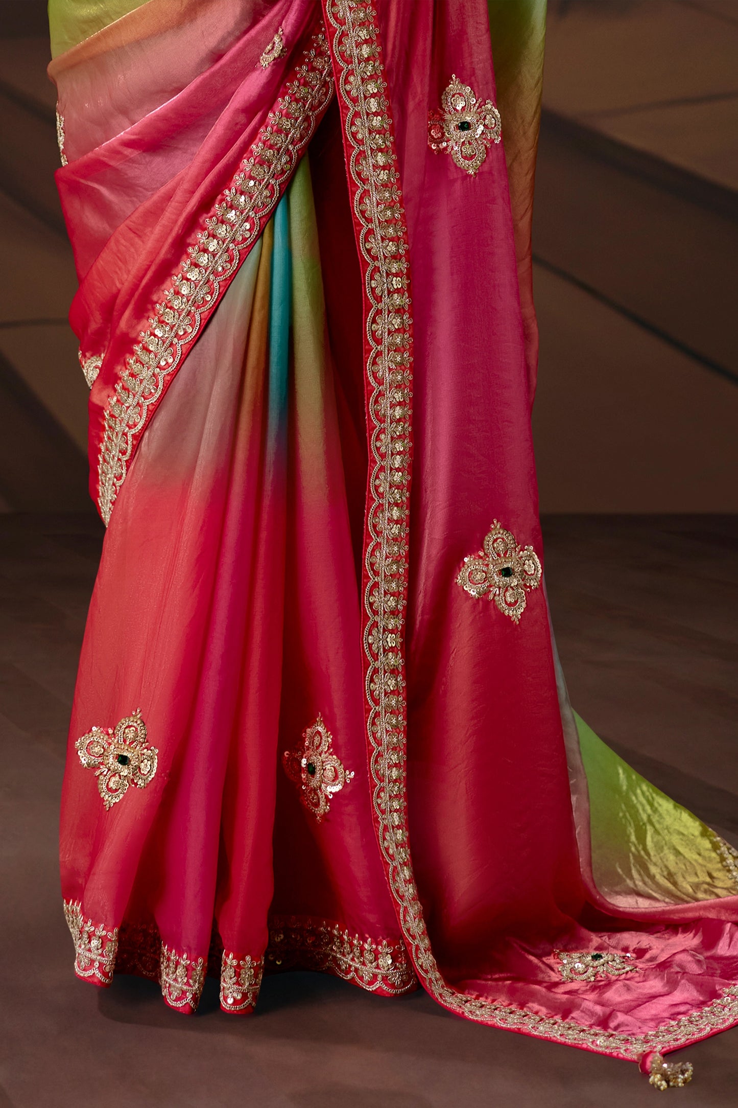 Multicolor Embroidered Organza Saree-SAR12029_5_SareeButa.com