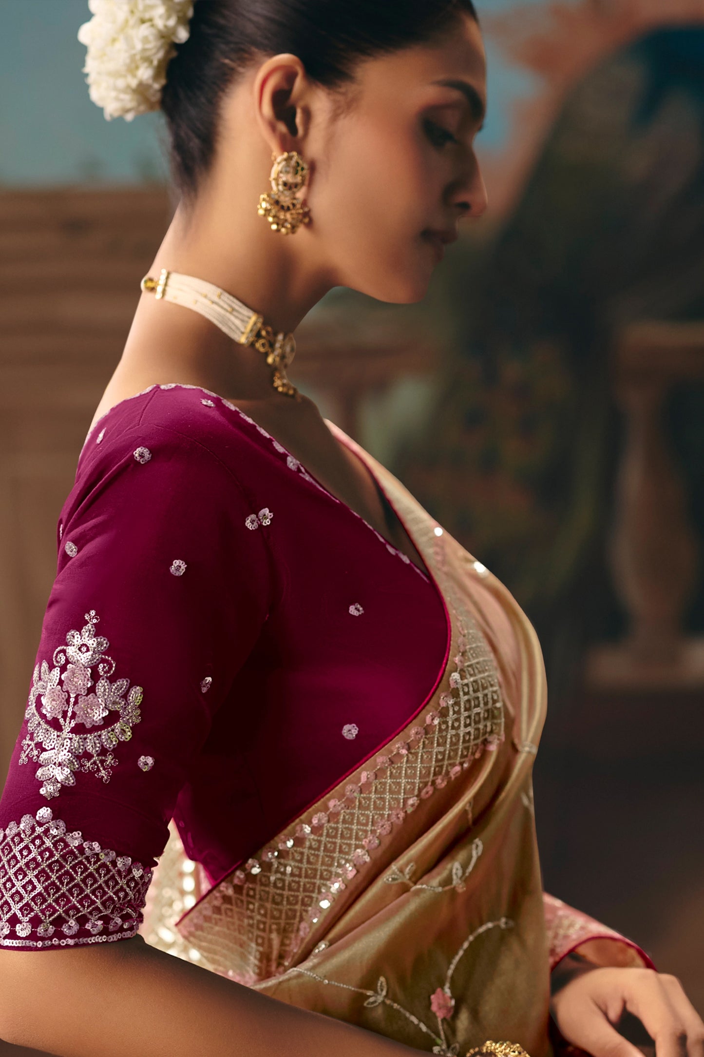 Multicolor Embroidered Organza Saree-SAR12031_3_SareeButa.com