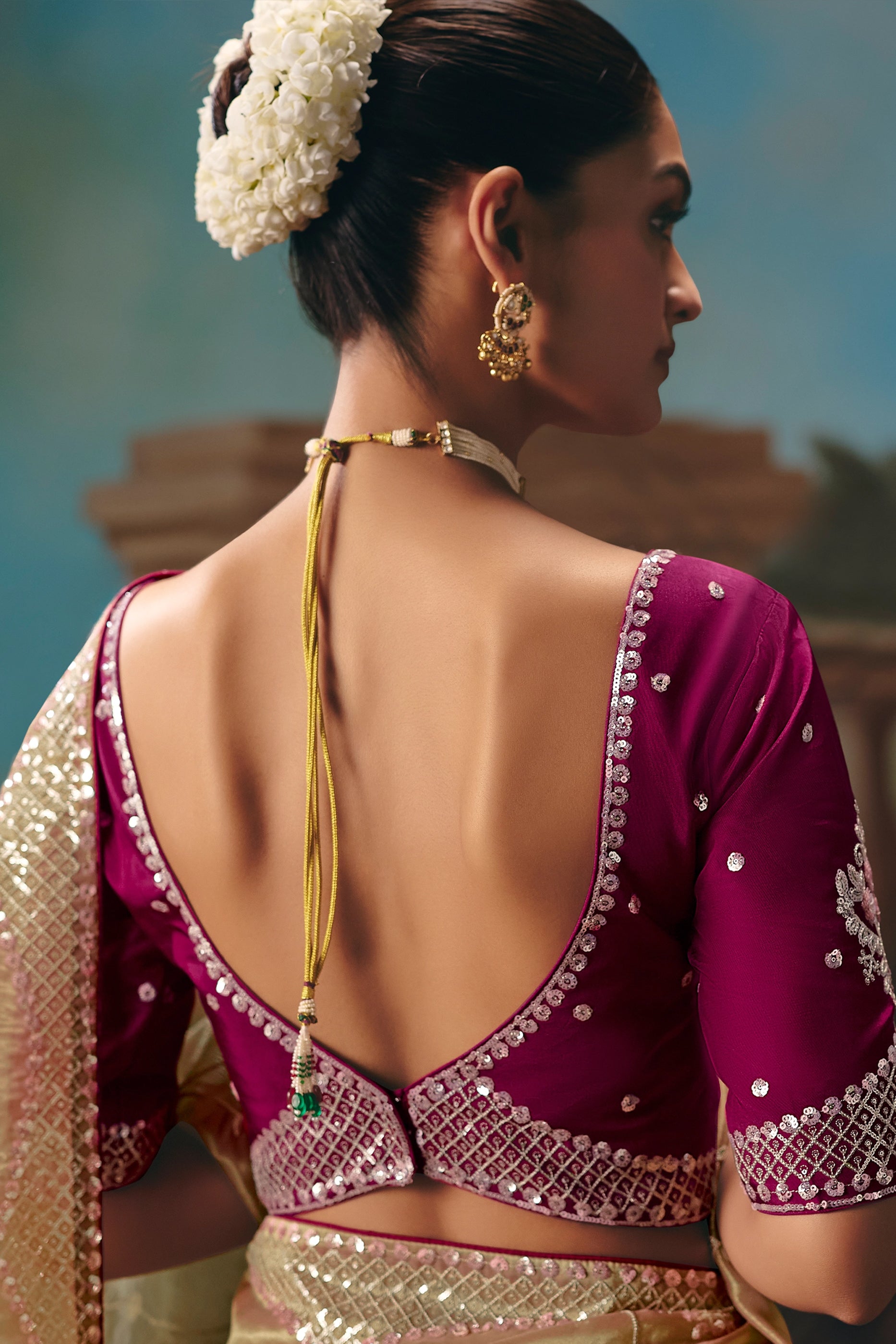 Multicolor Embroidered Organza Saree-SAR12031_4_SareeButa.com