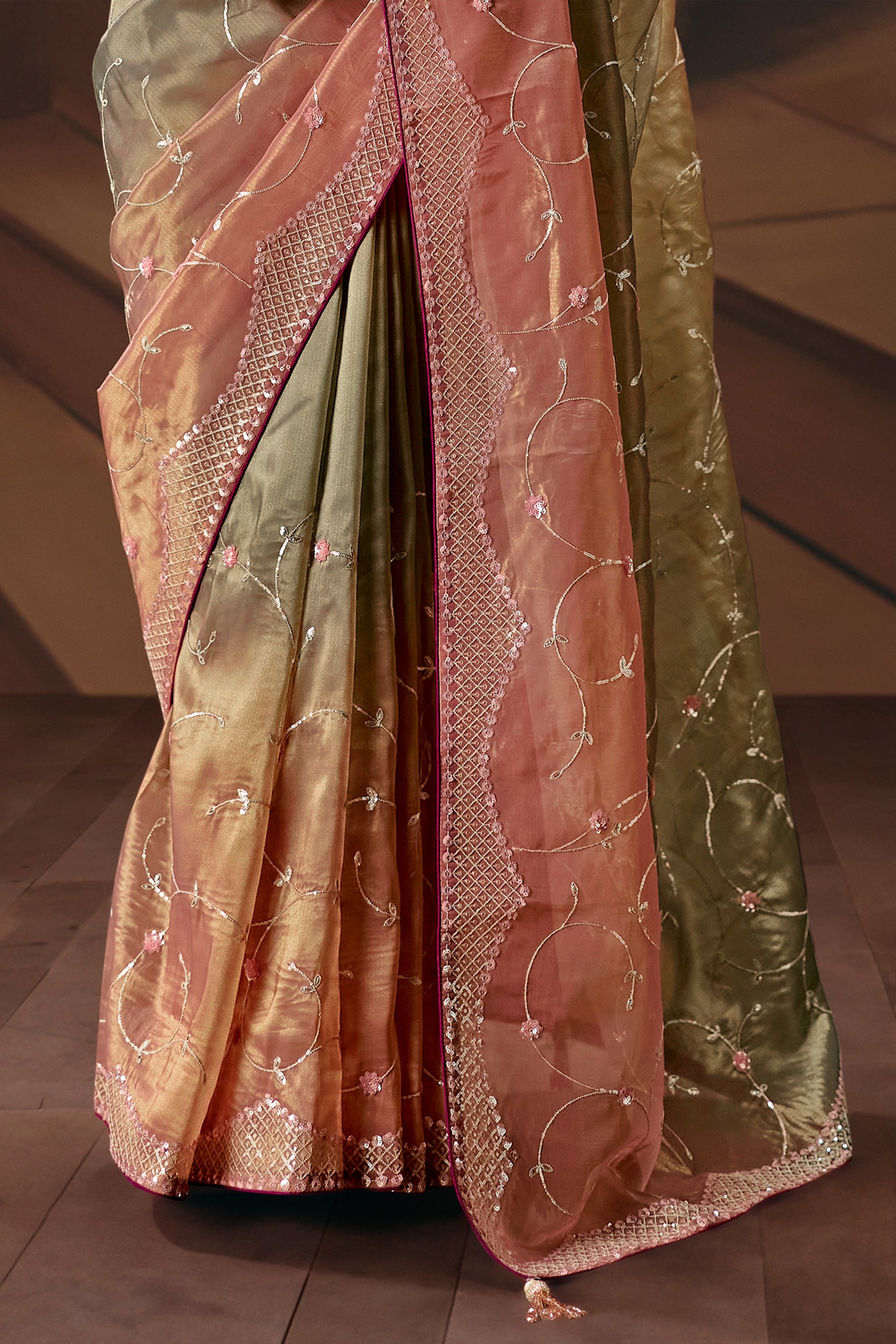 Multicolor Embroidered Organza Saree-SAR12031_5_SareeButa.com