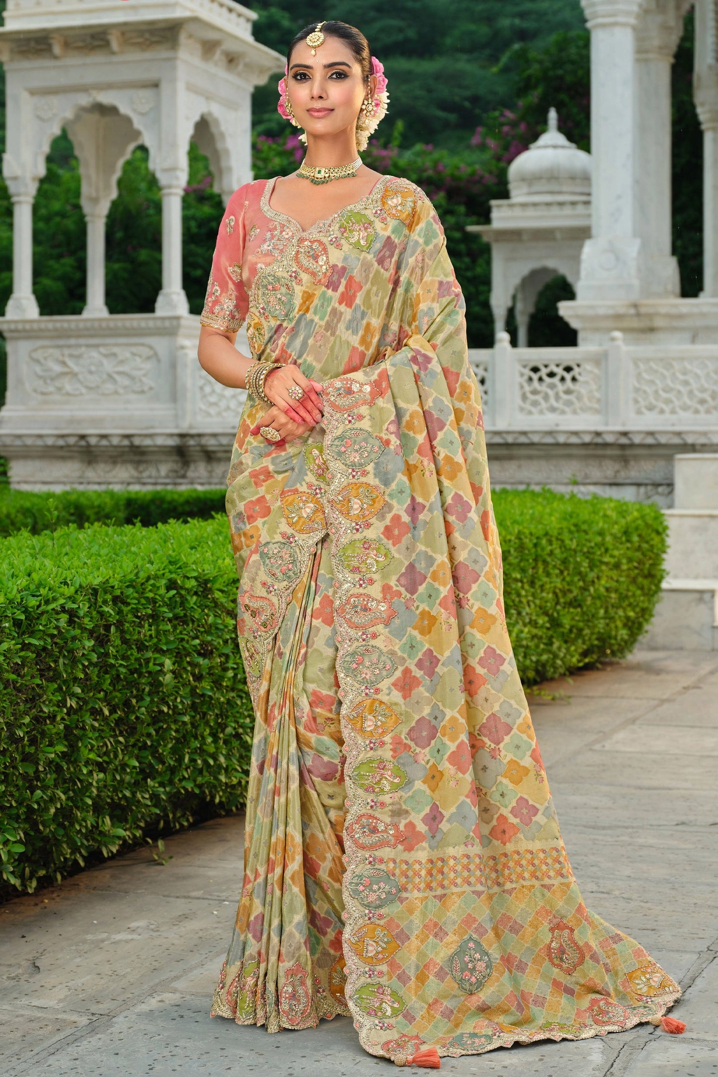 Multicolor Embroidered Silk Saree-SAR11386_1_SareeButa.com