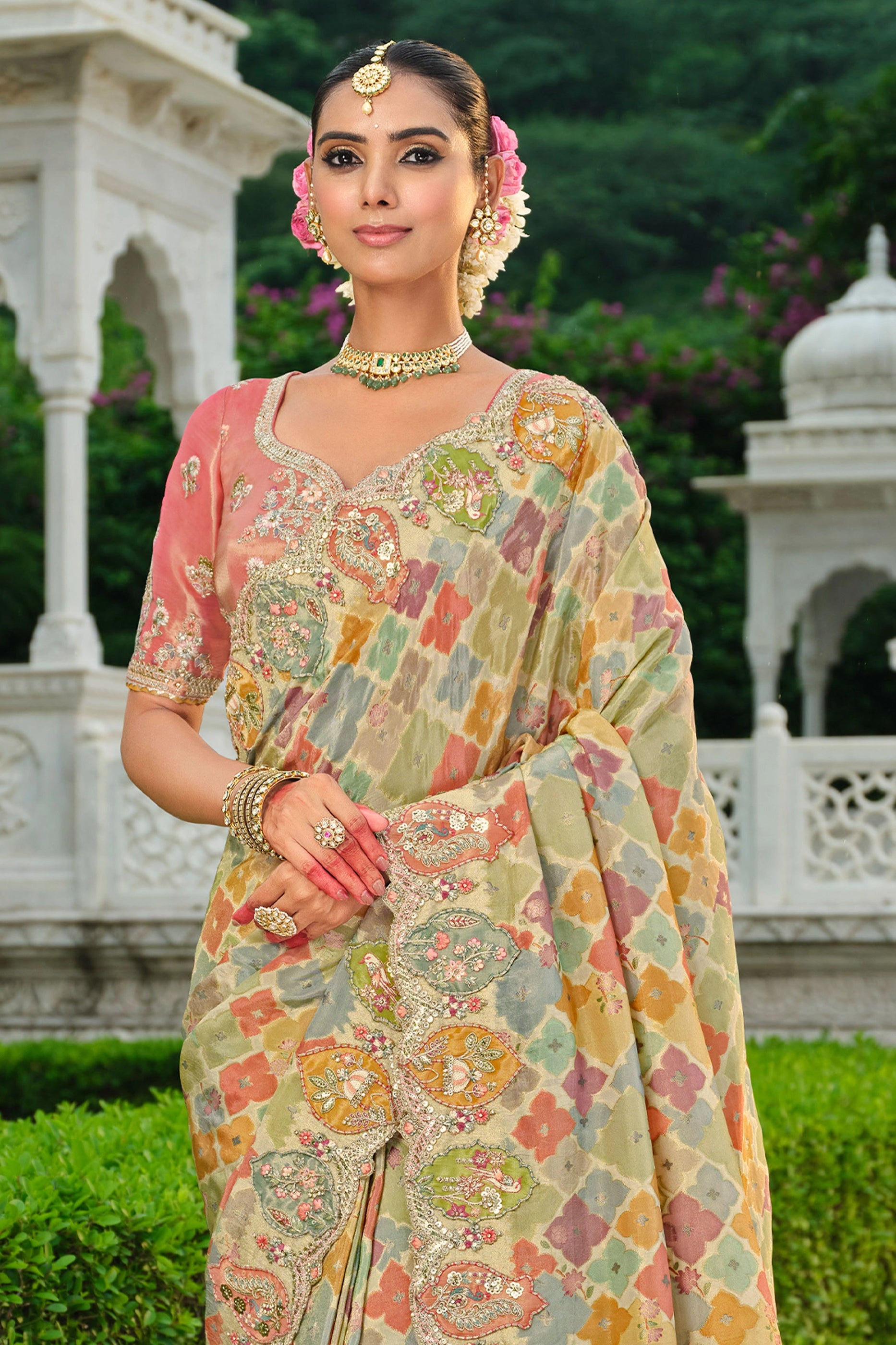 Multicolor Embroidered Silk Saree-SAR11386_3_SareeButa.com