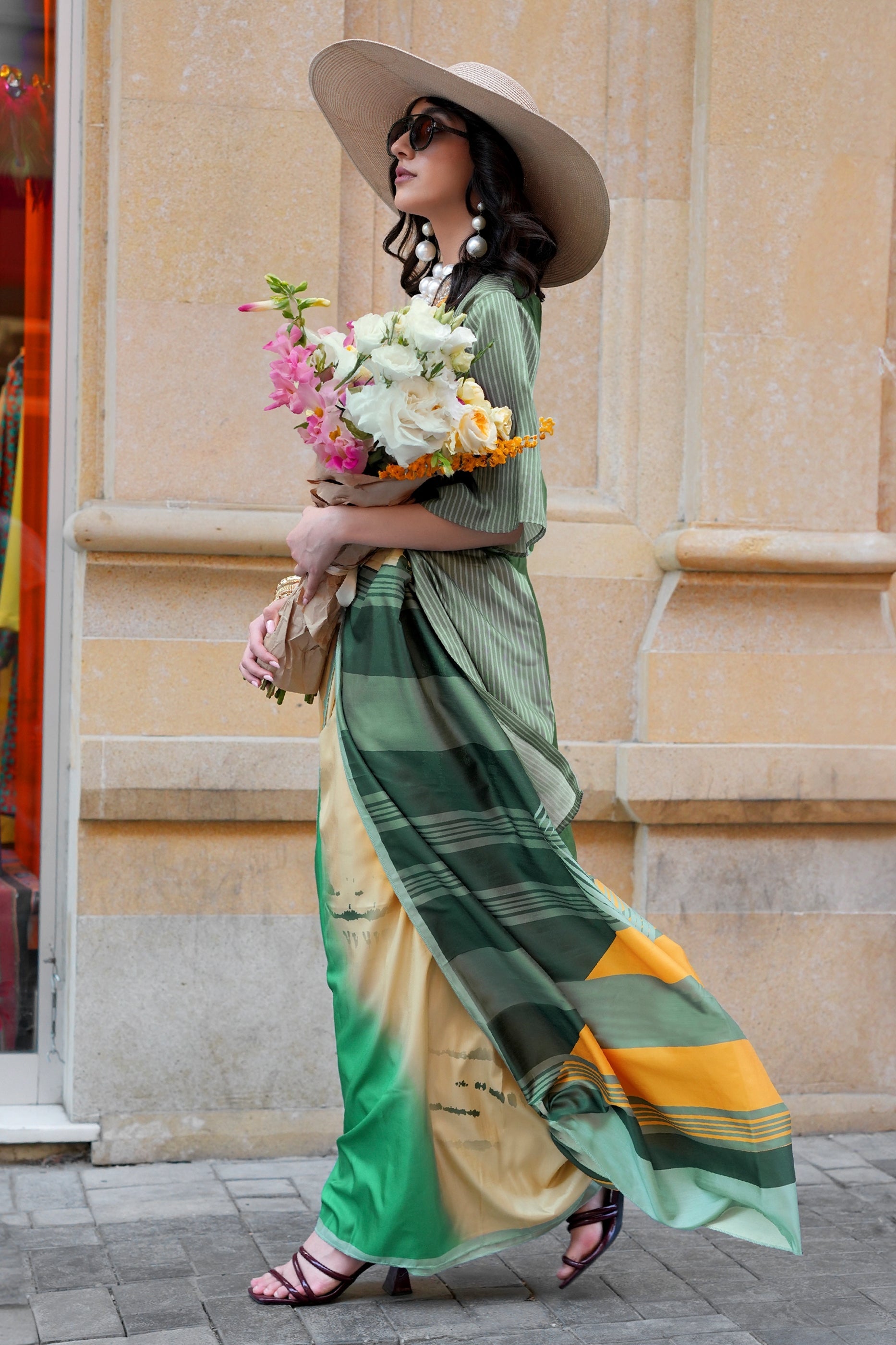 Multicolor Green Printed Silk Saree-SAR11358_2_SareeButa.com