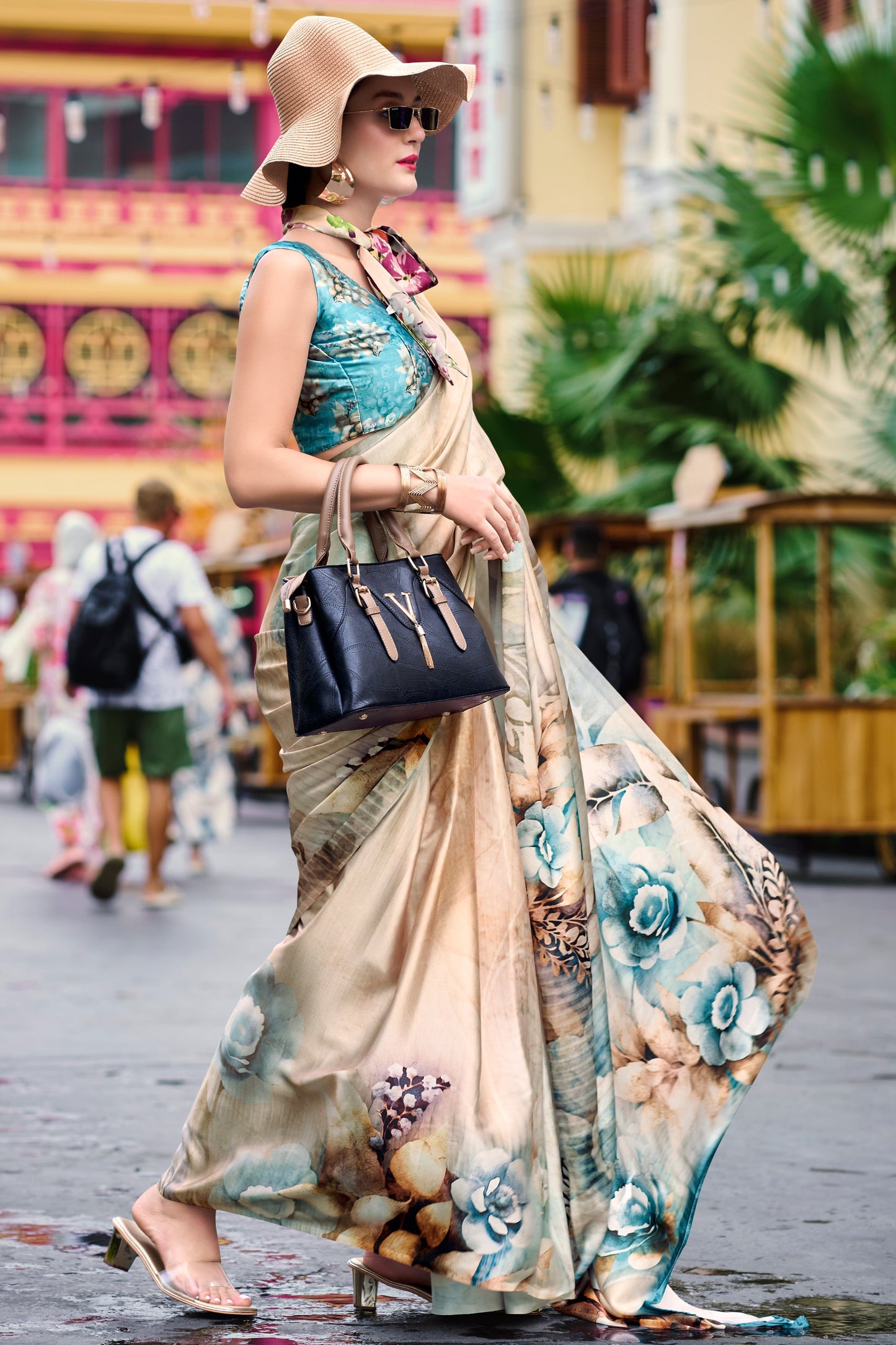 Multicolor Printed Satin Crepe Saree-ZB133765_3_SareeButa.com