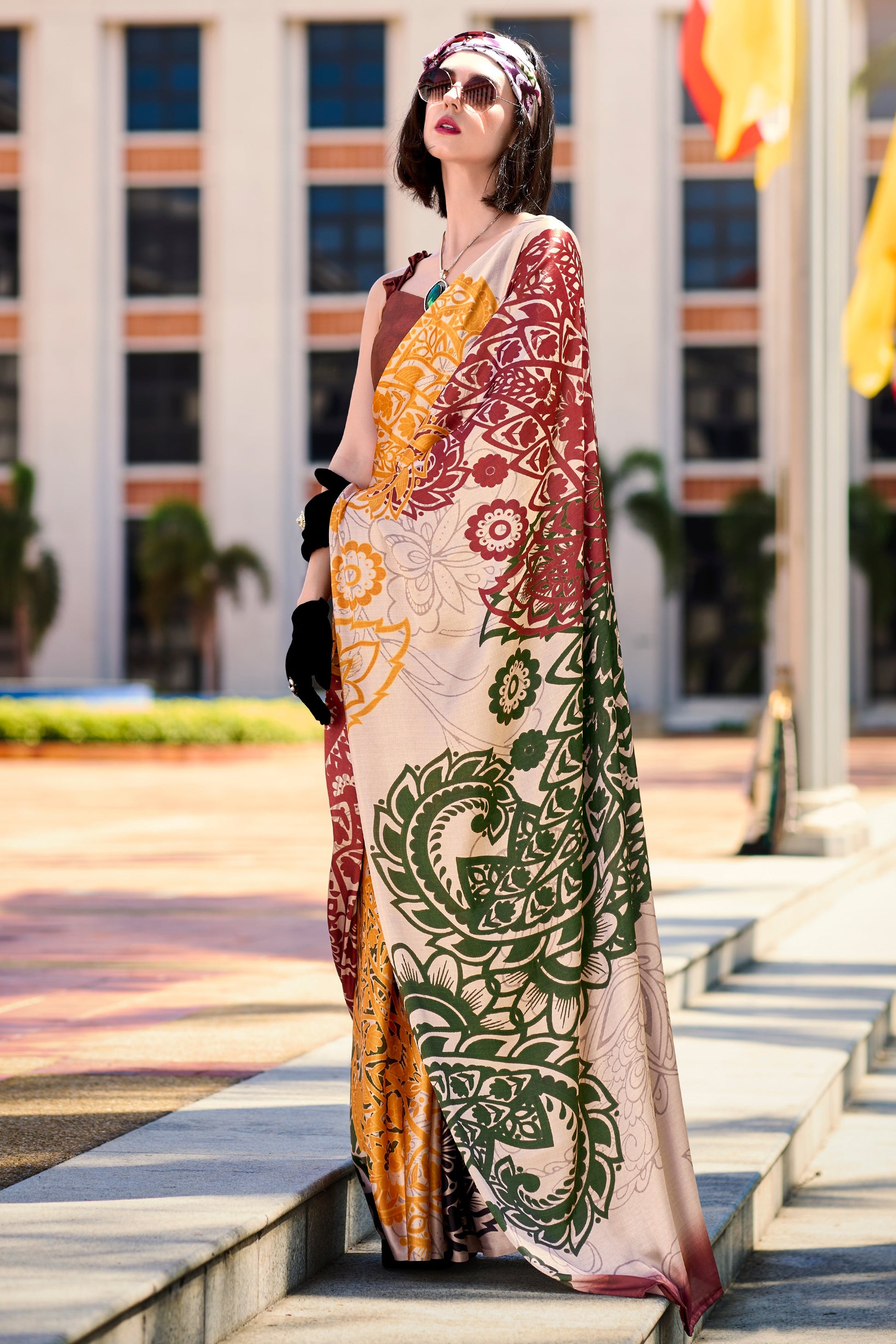 Multicolor Printed Satin Crepe Saree-ZB134004_1_SareeButa.com