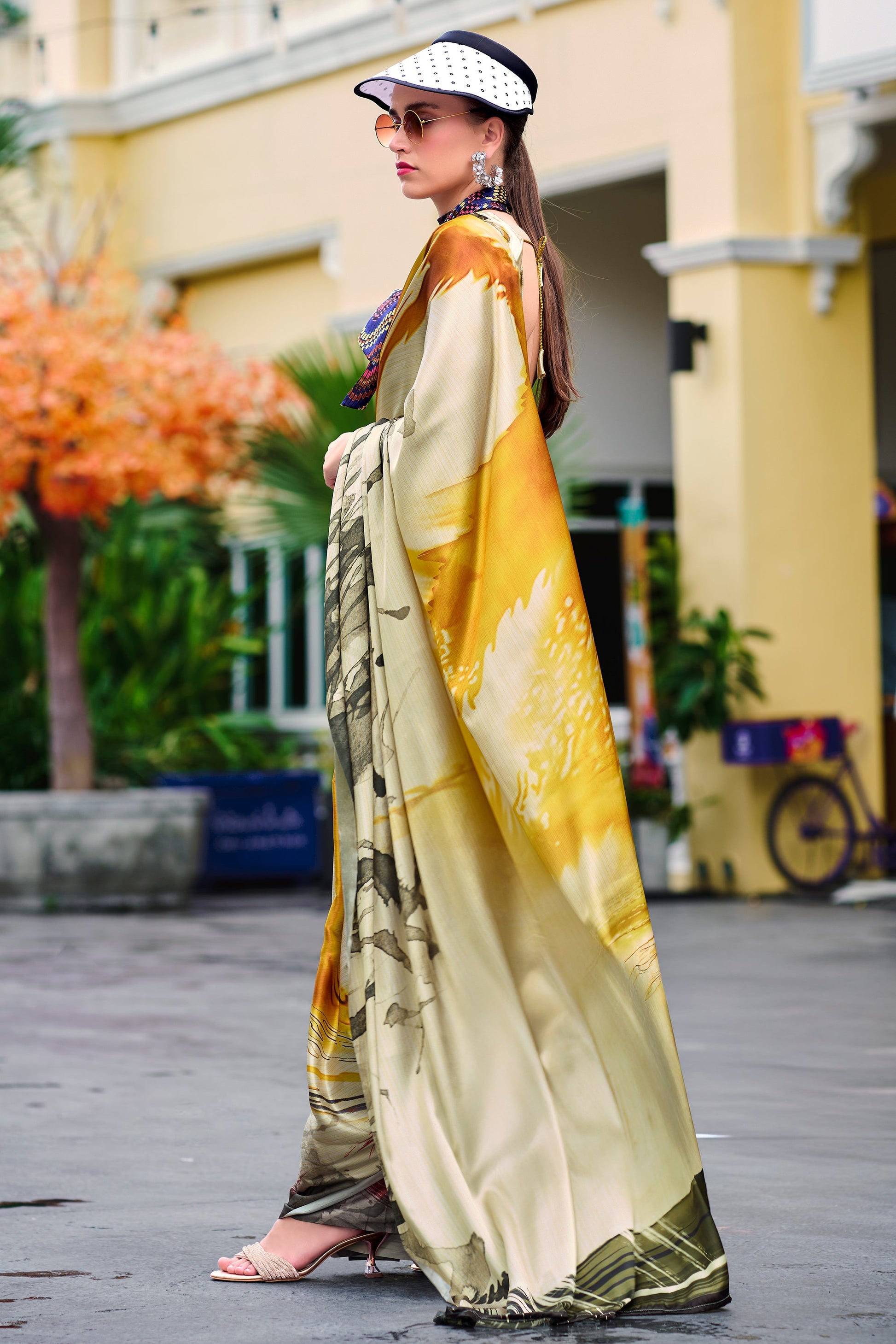 Multicolor Printed Satin Crepe Saree-ZB134010_3_SareeButa.com