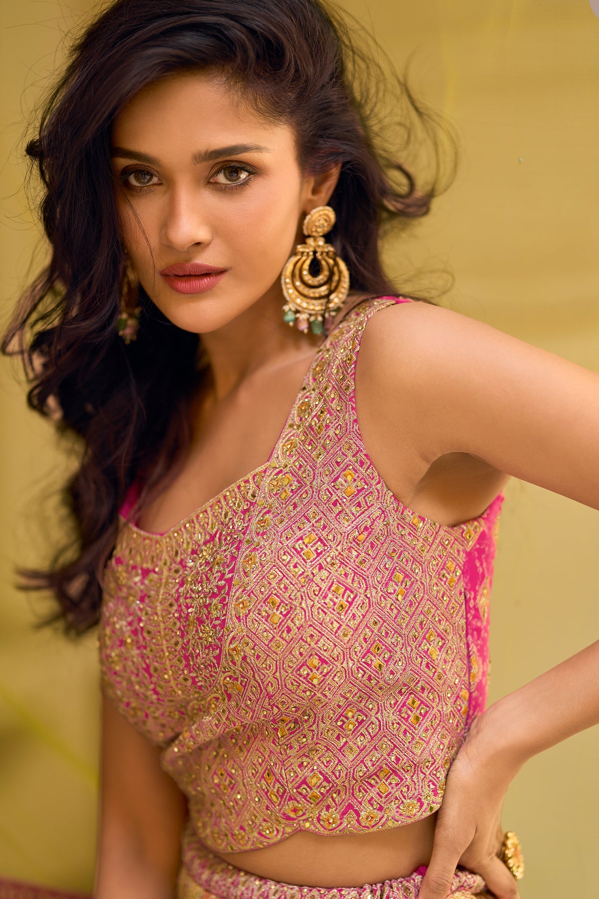 Multicolor Readymade Chinon Palazzo Set with Dupatta-SAR13542_2_SareeButa.com