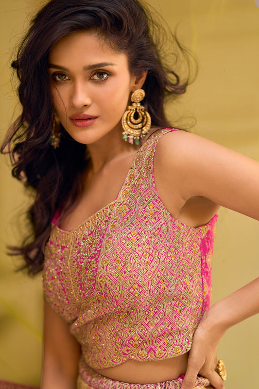 Multicolor Readymade Chinon Palazzo Set with Dupatta-SAR13542_2_SareeButa.com