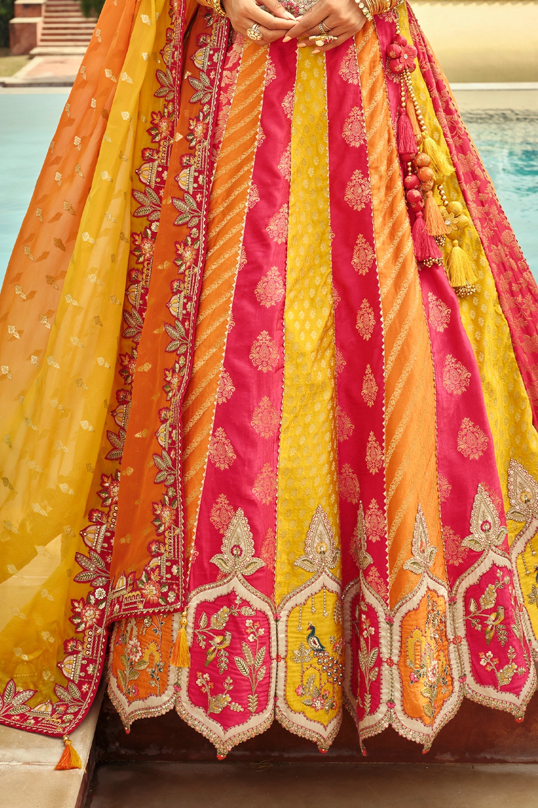Multicolor Readymade Embroidered Silk Lehenga-SAR10906_5_SareeButa.com