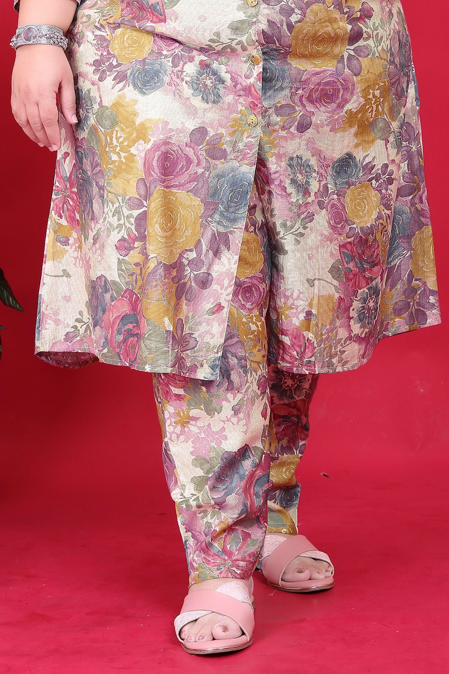 Multicolor Readymade Silk Co Ord Set-SAR11781_5_SareeButa.com