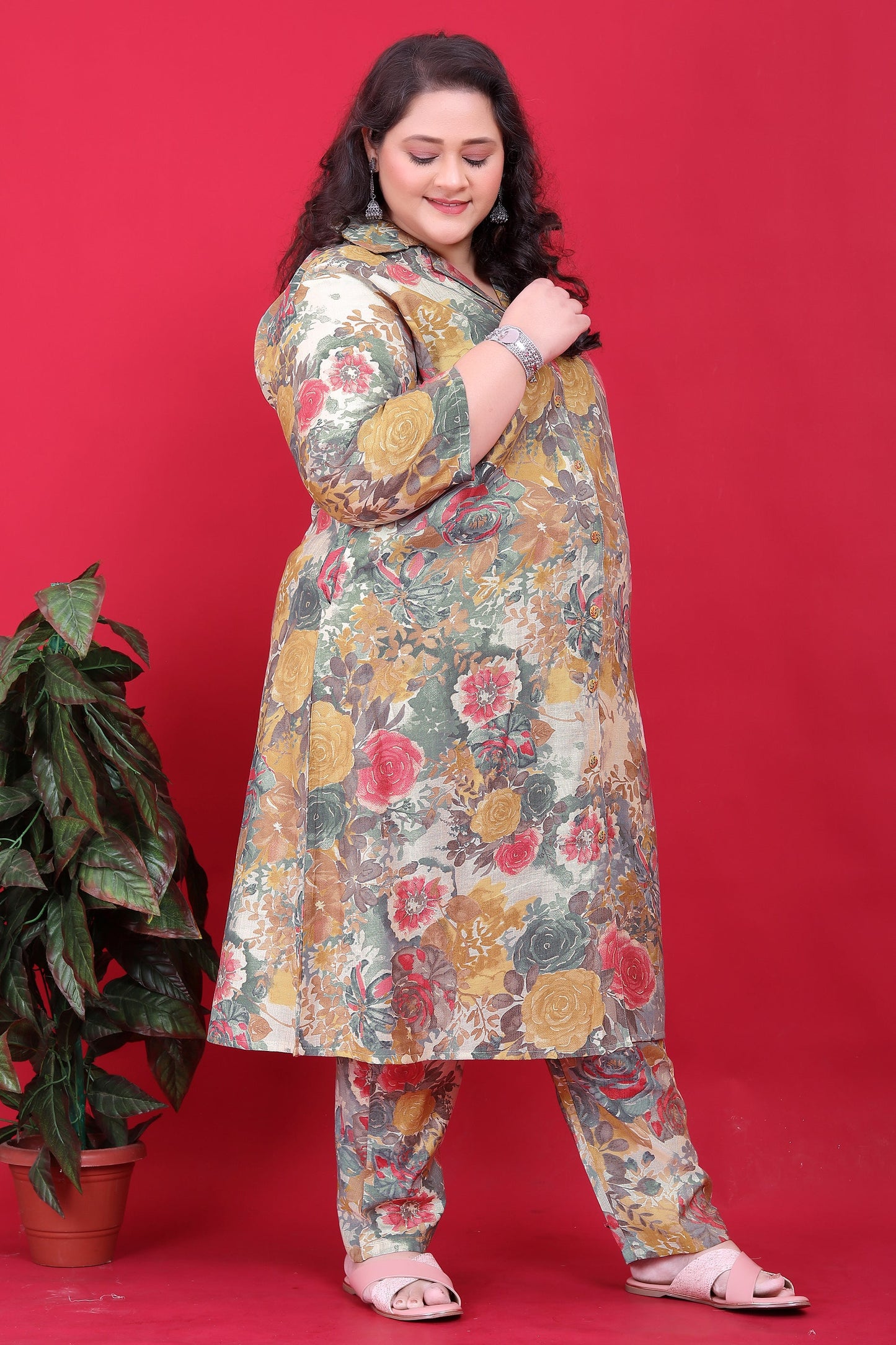 Multicolor Readymade Silk Co Ord Set-SAR11782_4_SareeButa.com