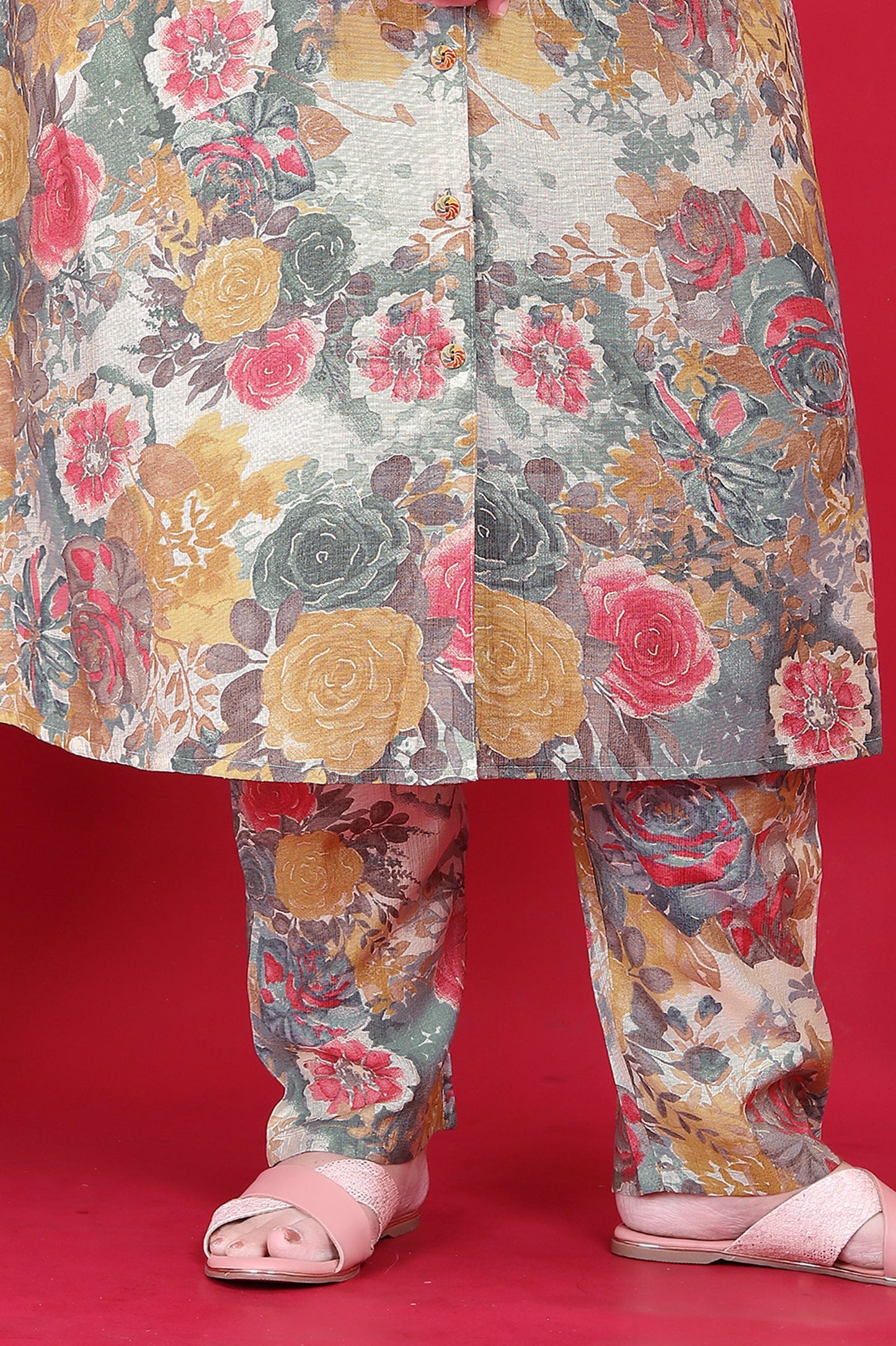 Multicolor Readymade Silk Co Ord Set-SAR11782_5_SareeButa.com