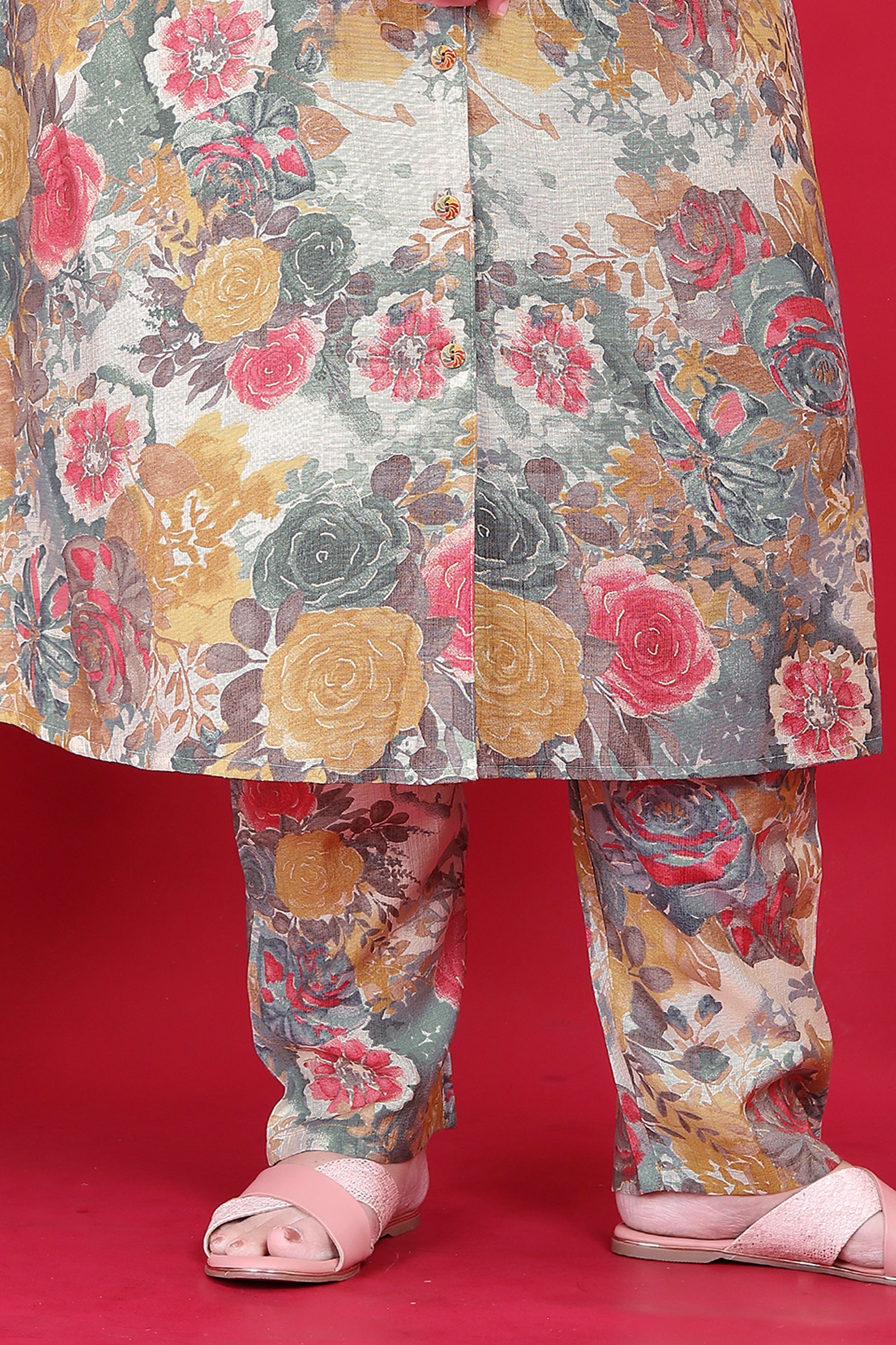 Multicolor Readymade Silk Co Ord Set-SAR11782_5_SareeButa.com