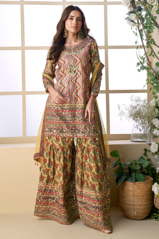 Multicolor Readymade Viscose Crepe Sharara Suit-SS705_1_SareeButa.com