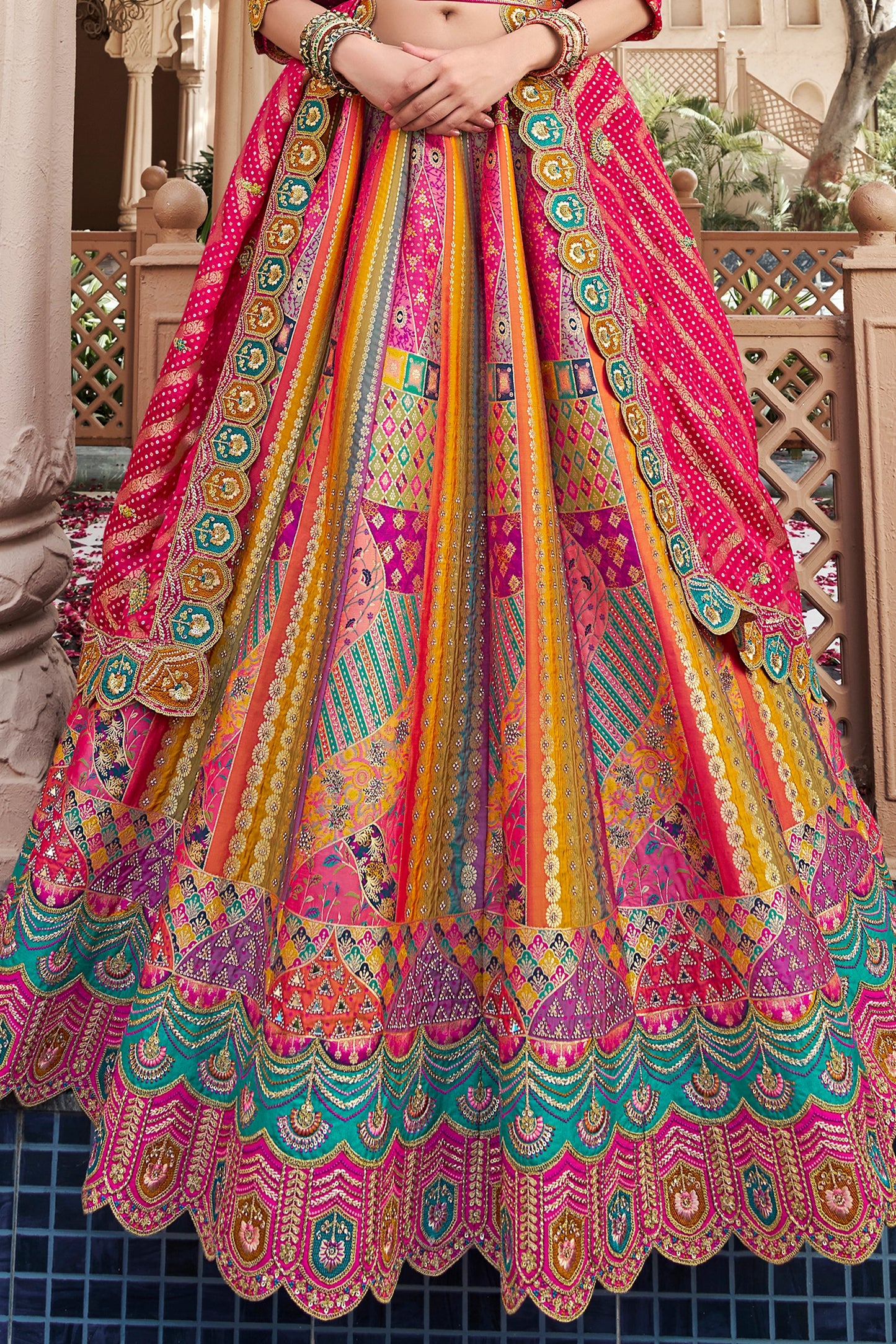multicolor-semi-stitched-banarasi-silk-lehenga-sar10444_6_Sareebuta.com